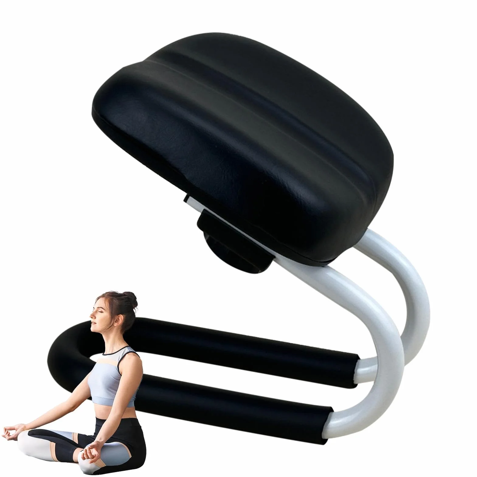 Tabouret de prière, tabouret de méditation, Hauteur réglable à genoux pour prier avec un coussin éponge, Banc, manche de jambe antidérapante, accessoires de méditation de support de la hanche pour