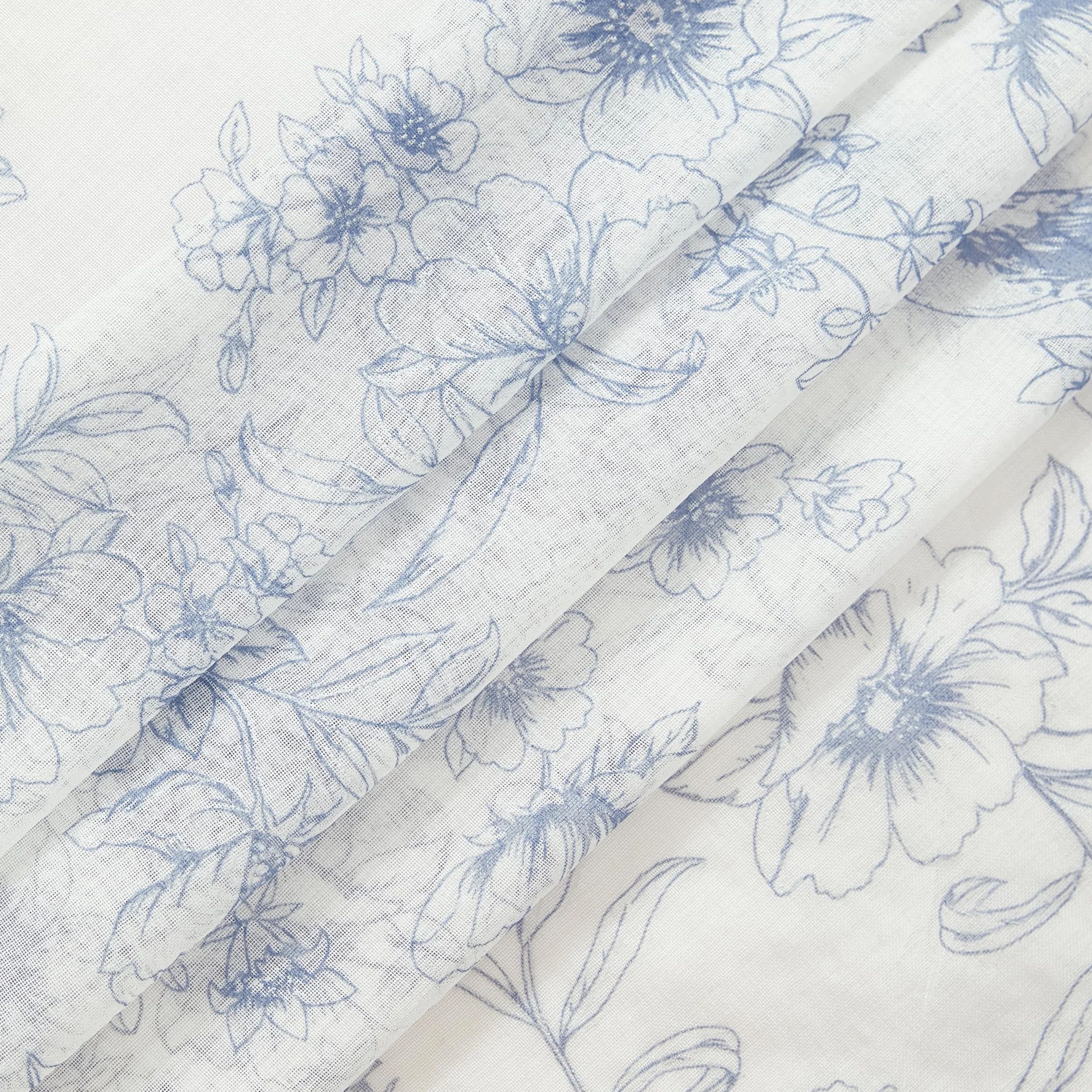 Laura Ashley Barnette Lot de 4 Rideaux Passe-Tringle 243,8 cm Semi-Transparent Bleu