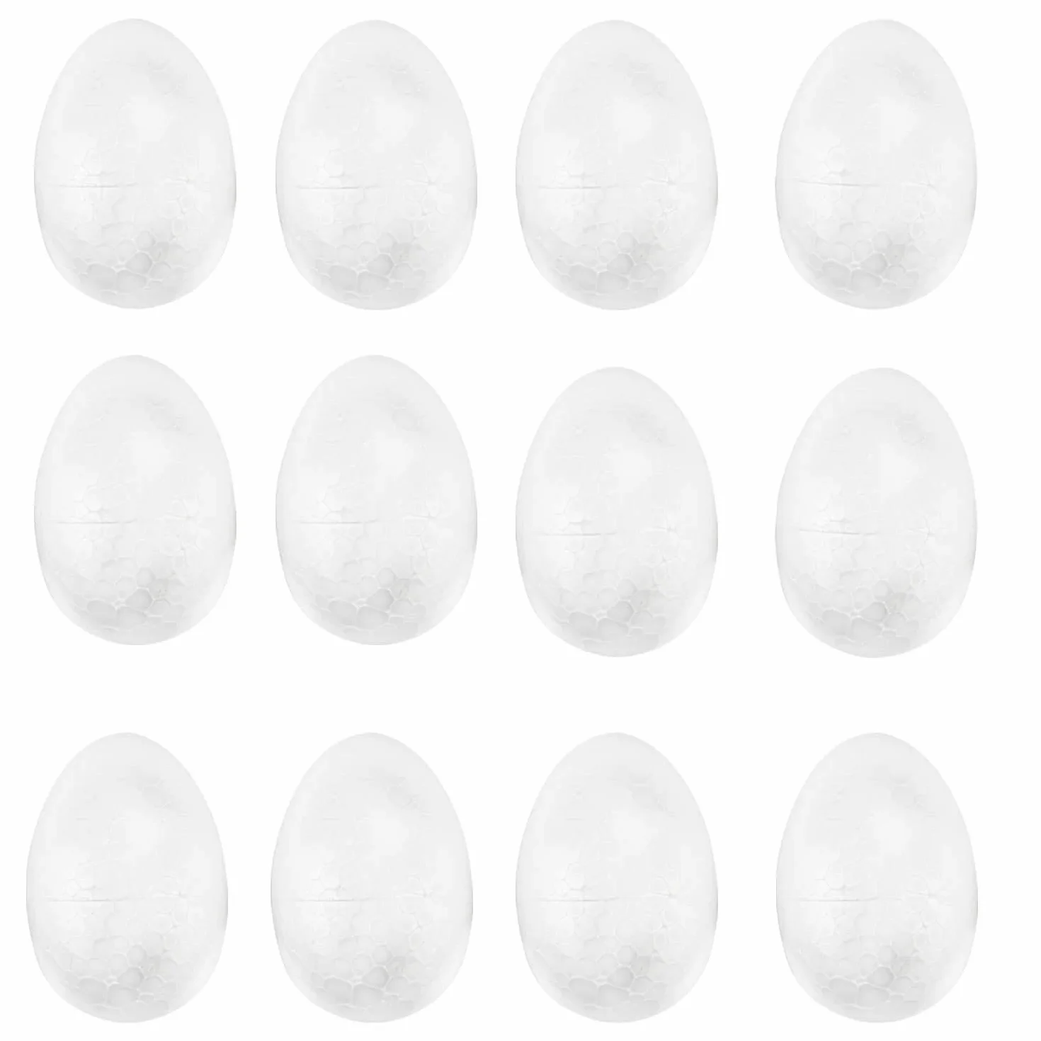 TRIXES Pack de 12 Oeufs en Mousse de Polystyrène 8 cm pour Artisanat Papier Mâché