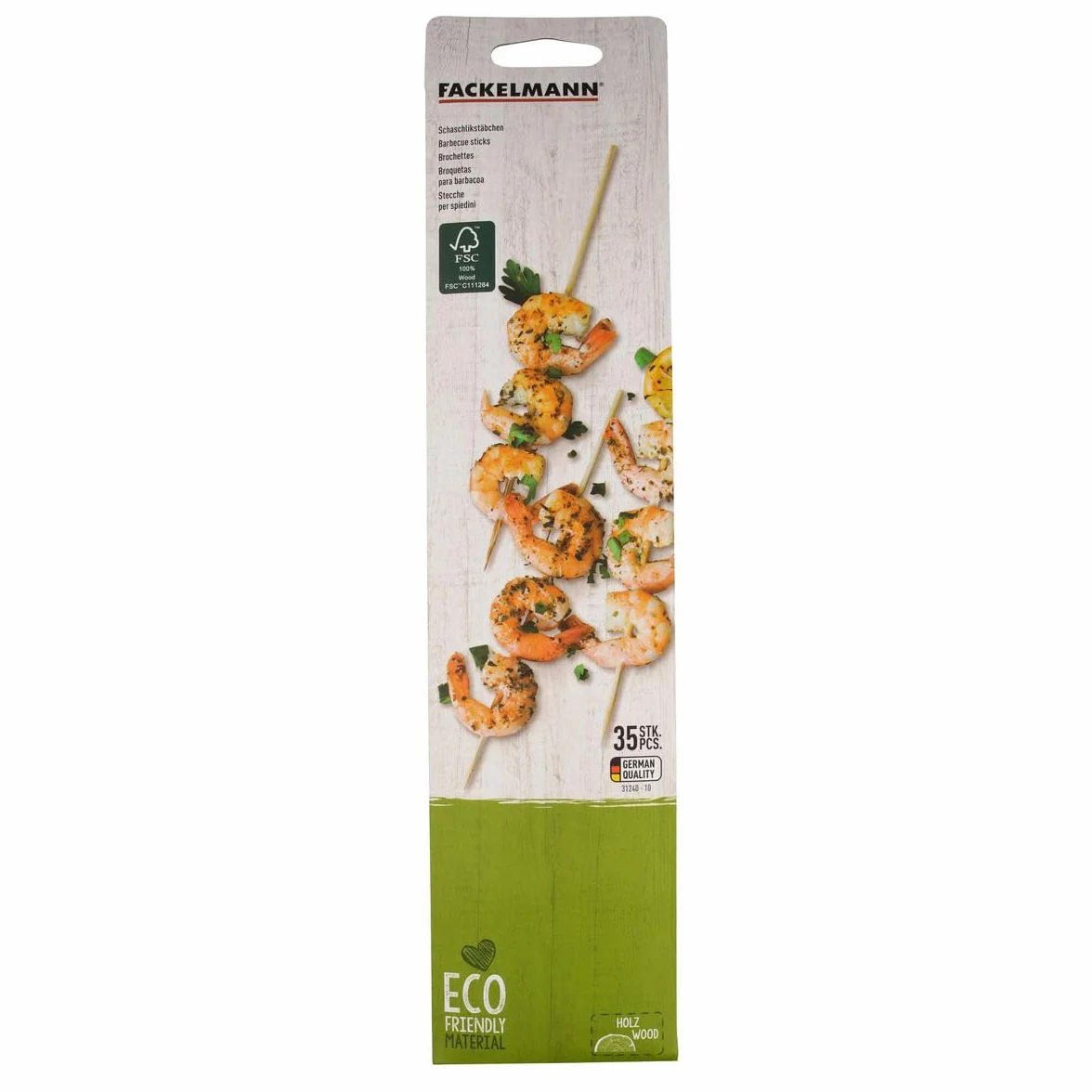Fackelmann Lot de 35 brochettes en bois certifié FSC 30cm