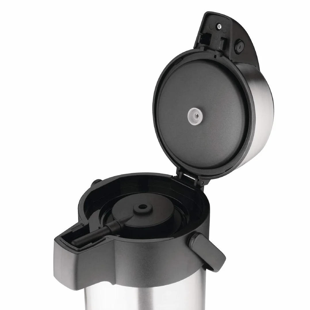 Olympia Distributeur de Boissons Chaudes Airpot à Pompe 3 Litres, Acier Inoxydable, Double Paroi à Isolation Sous Vide | K636