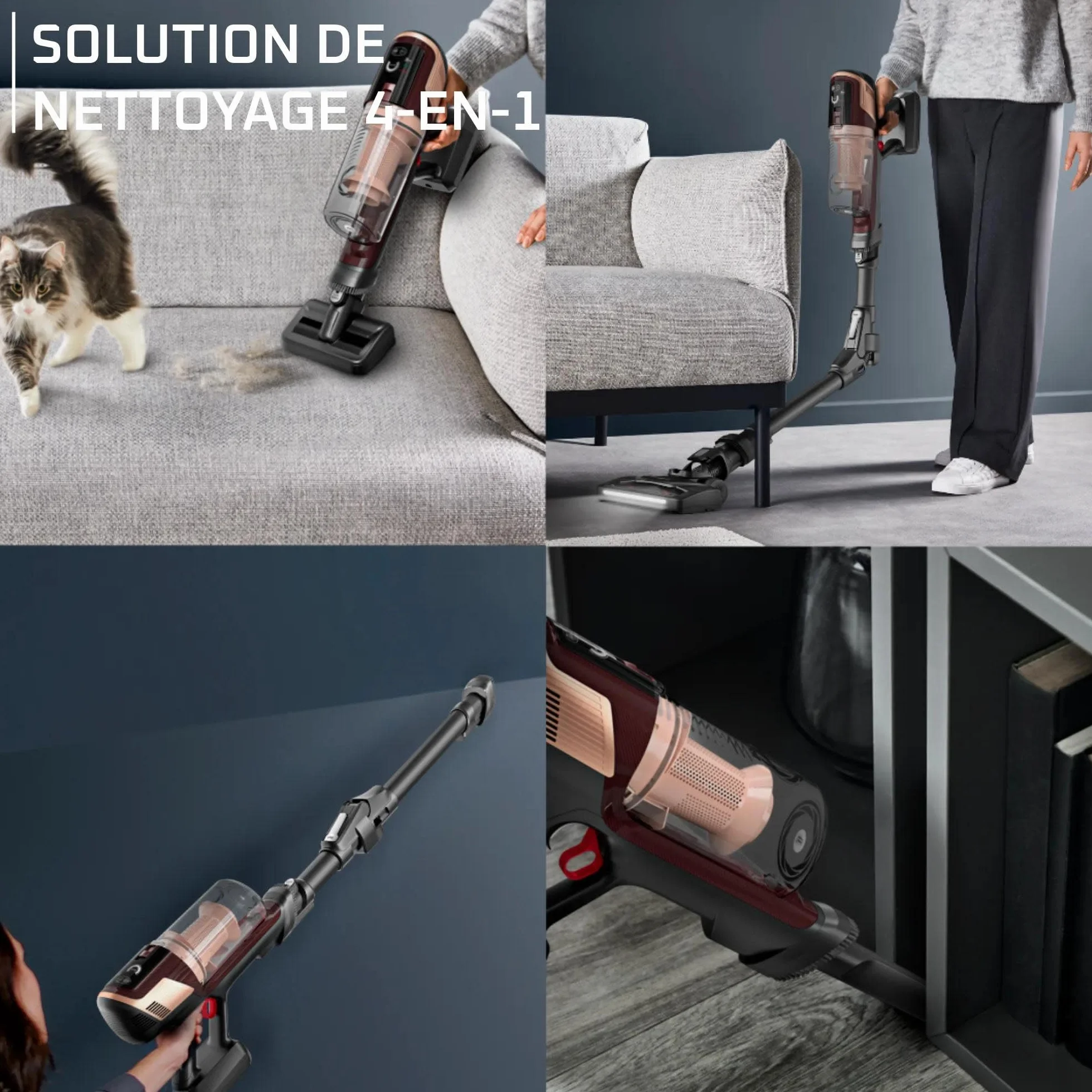 Rowenta X-Pert Flex 6.80, Aspirateur Balai sans Fil Multifonction, 100W, Autonomie 60 Minutes, Flex, Eclairage LED, Suivi Facile, RH6495E0