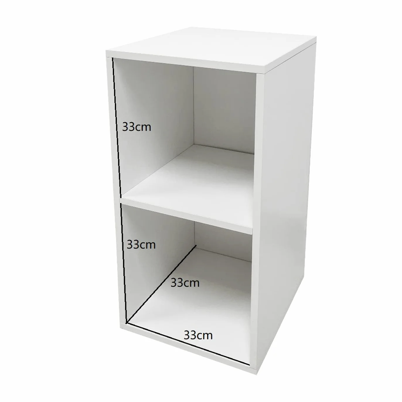 VDD Meuble de rangement pour disques vinyle LP - 2 compartiments - blanc