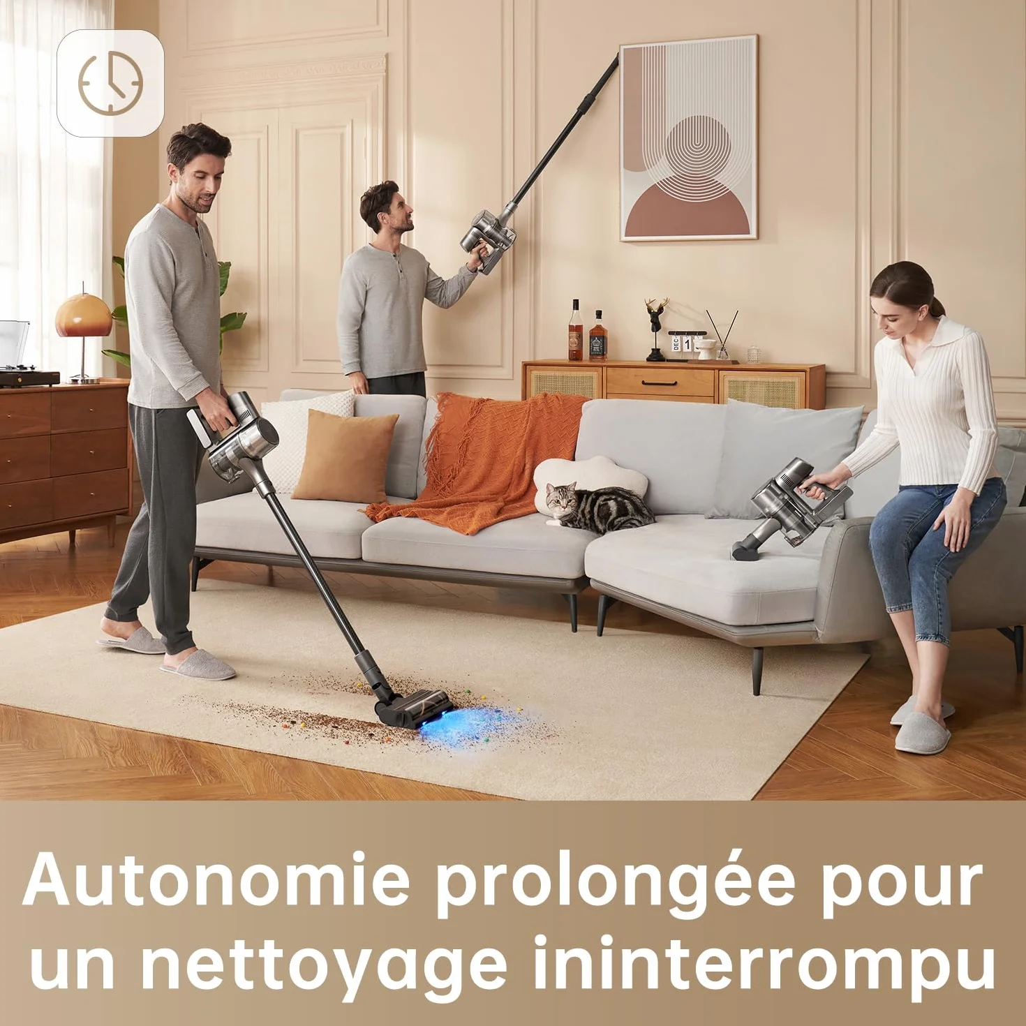 Dreame R20 Aspirateur Balai sans Fil, 22000Pa 190AW, Autonomie 90min, Détection de saleté, Anti-emmêlement