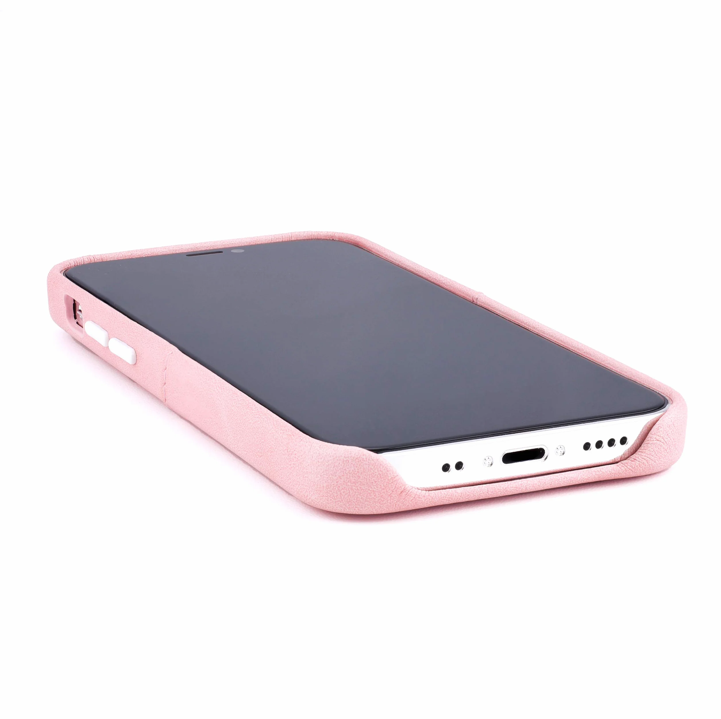 Dockem Etui portfelowe na iPhone'a 12 mini: wbudowana metalowa płytka do montażu magnetycznego i 1 uchwyt na kartę kredytową: 13.7 cm Exec M2, gładka skóra syntetyczna (różowy)