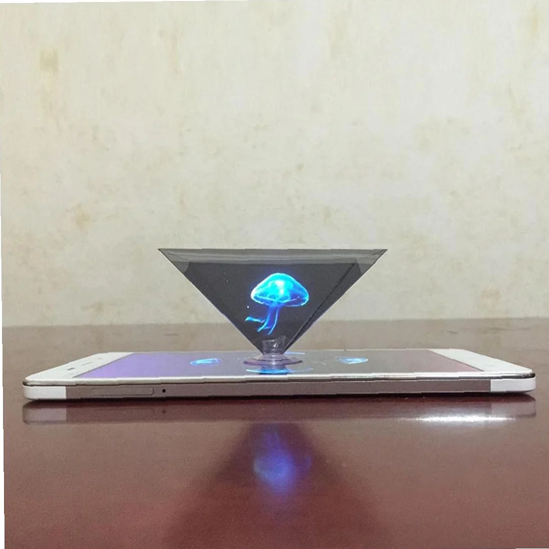 2 szt. 3D hologram piramida wyświetlacz telefonu projektor smartfon stojak wideo pulpit uchwyt na telefon komórkowy