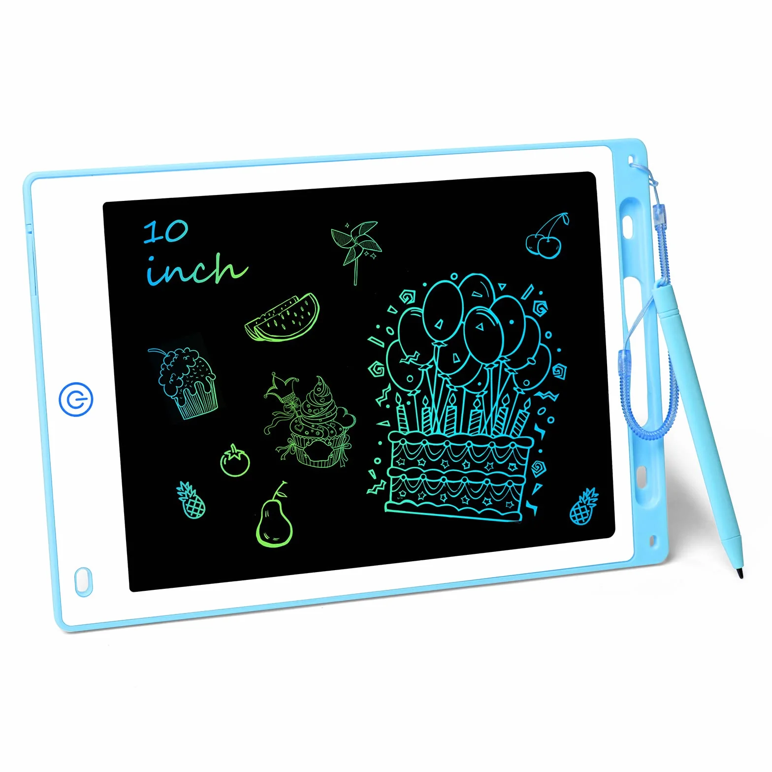 Vicloon Tablet LCD do nauki pisania, kolorowa tablica kreślarska, cyfrowy e-czytnik, elektroniczny tablet graficzny, dla dzieci do pisania odręcznego i rysowania, z blokadą, 10”, niebieski