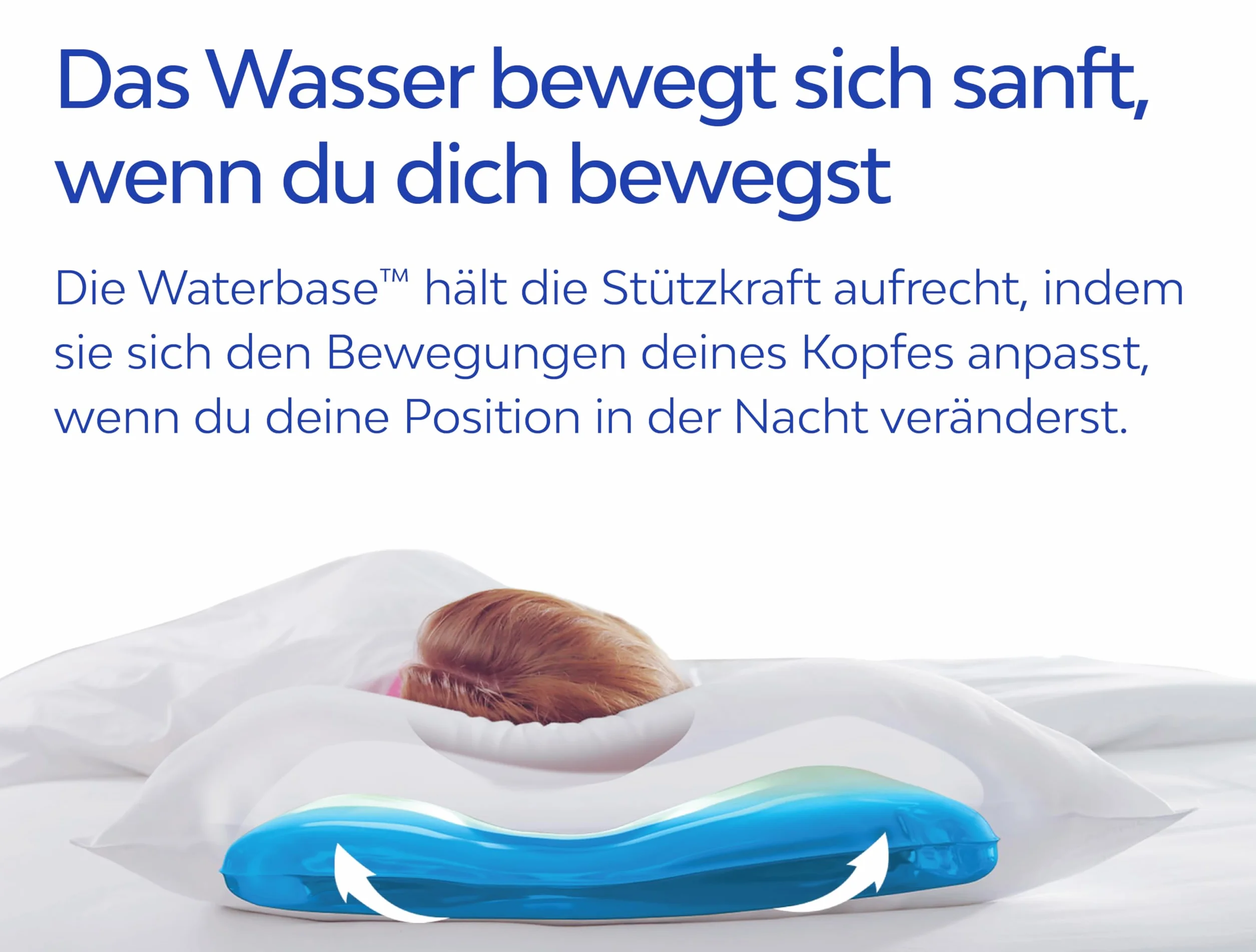 Mediflow Oreiller à Eau en Mousse à mémoire – Technologie Waterbase, cliniquement prouvé pour douleurs cervicales et Sommeil amélioré (50 x 70 cm)