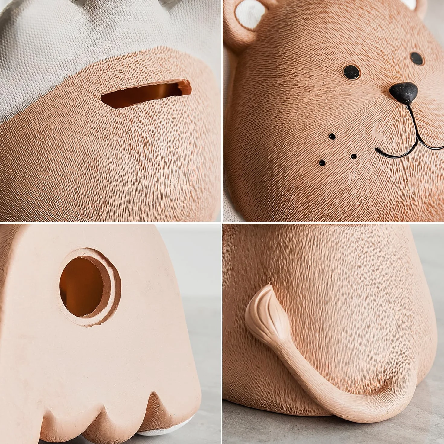 Lion Résine Grise Incassable Tirelire Cadeau Anniversaire Enfants