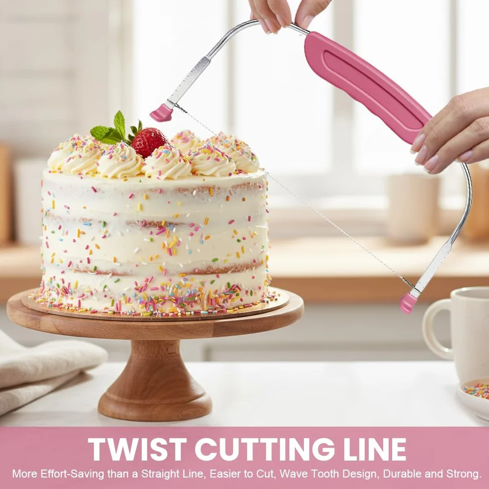 Coupe Gâteau Patisserie Acier Inoxydable Cake Cutter Diviseur avec Poignée