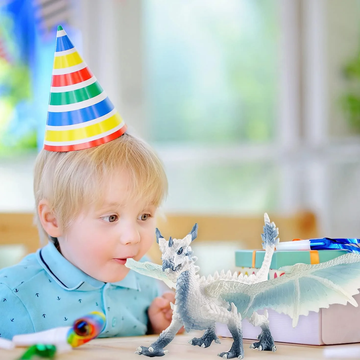 Figurine Gâteau Dinosaure Dragon de Glace Jouet Action Fête Noël Cadeau Enfants