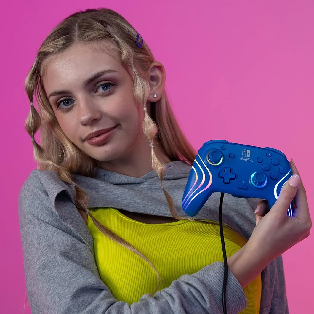 Switch Afterglow Wave Wired Controller Blue