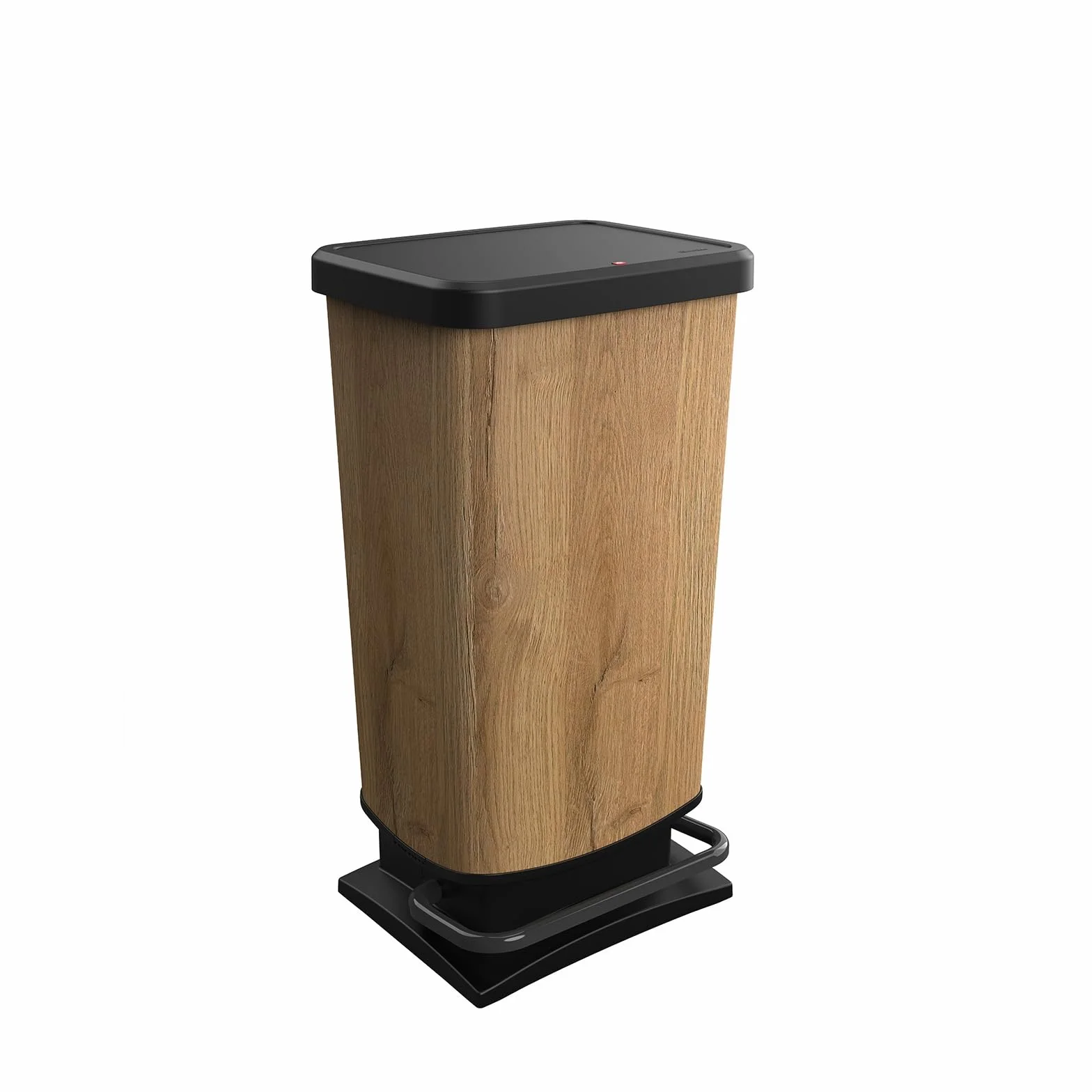 Rotho PASO Poubelle 40l Pédale Design Bois Noir