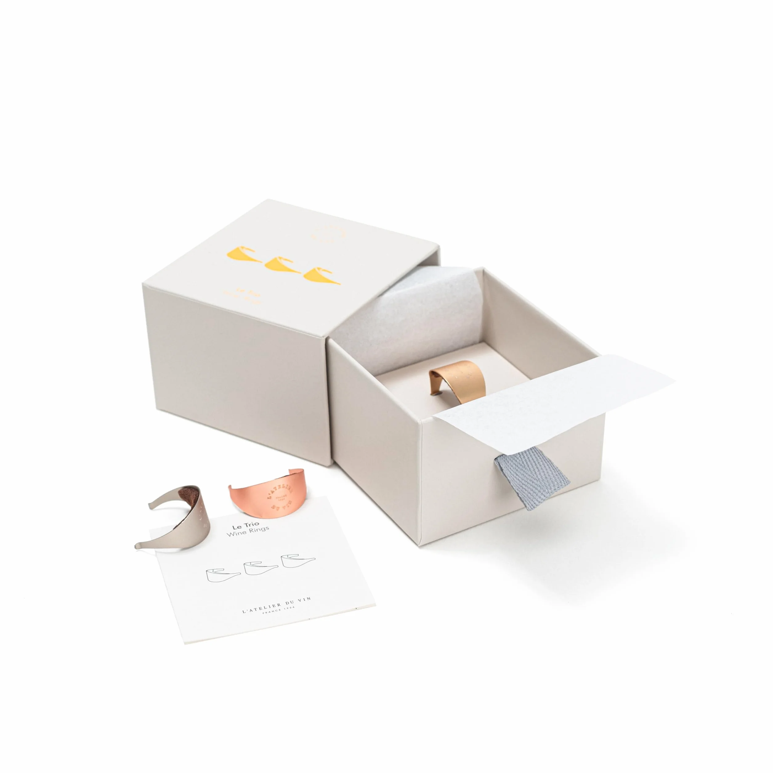 L'ATELIER du VIN - Anneaux Anti-Gouttes pour Bouteilles de Vin - Coffret de 3