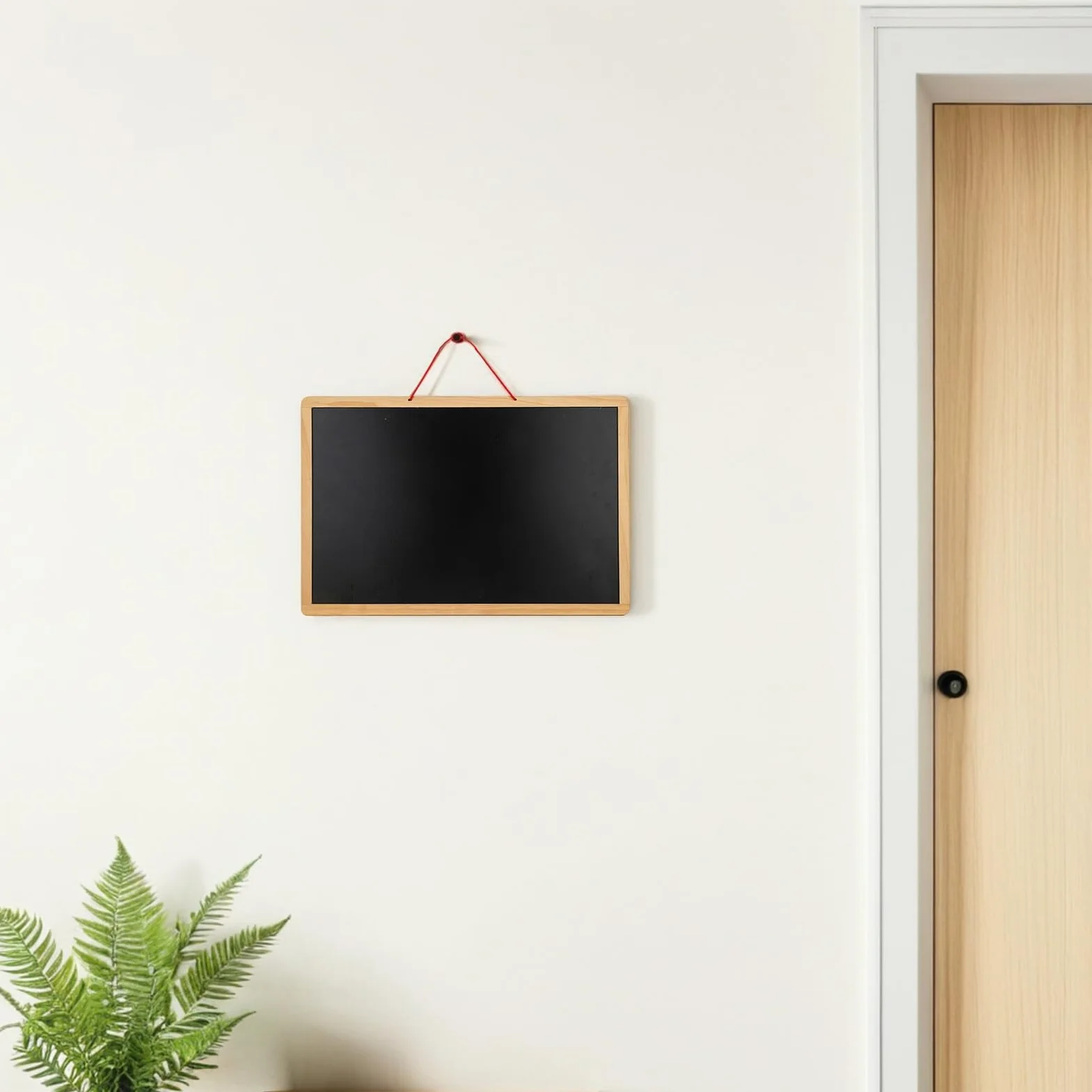 Tableau Noir Double Face Bois avec Corde Suspendue pour Notes et Messages