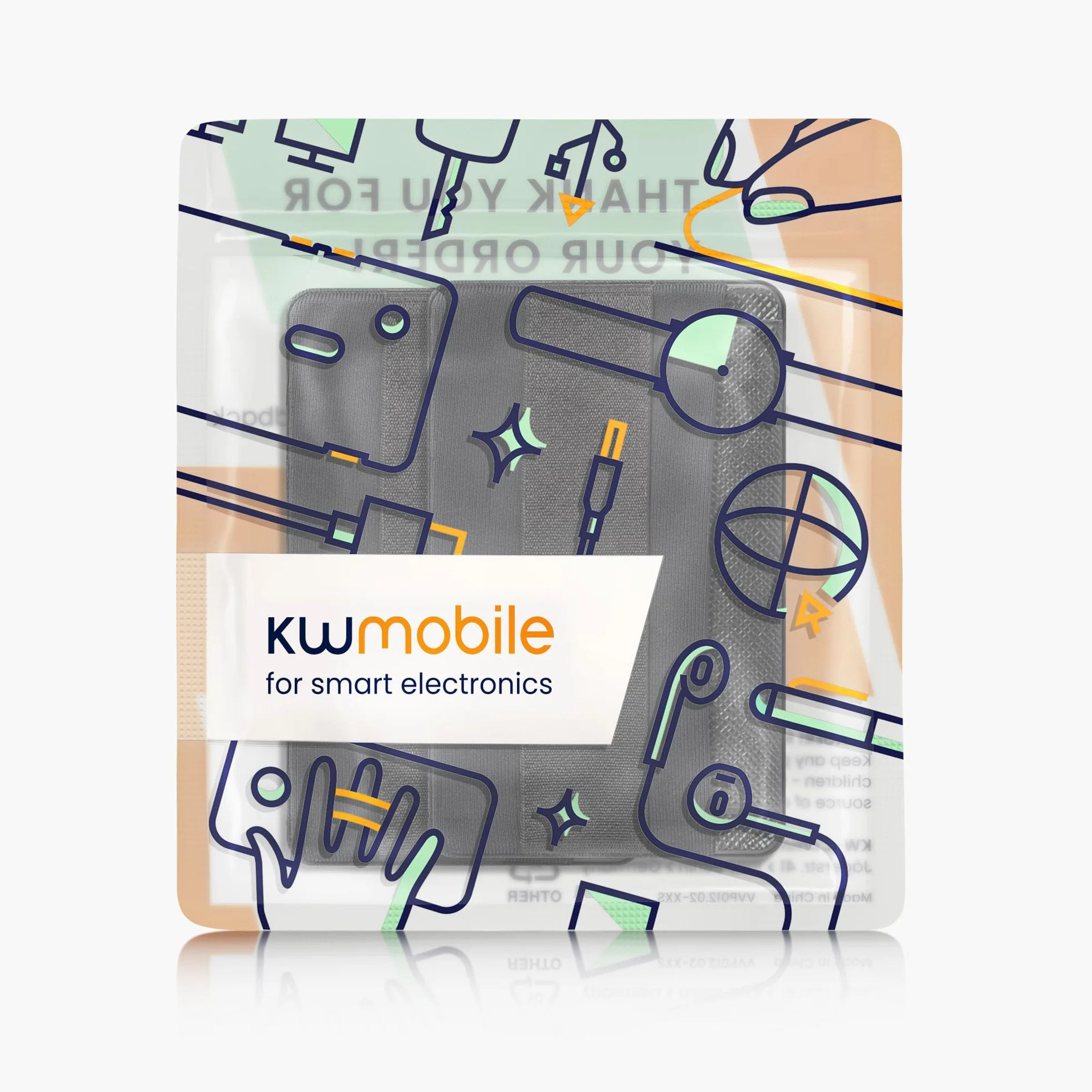 kwmobile 2 x uchwyt na karty do smartfonów – uchwyt z tworzywa sztucznego z taśmą mocującą – 57 x 90 mm – miejsce na maks. 4 karty – czarny