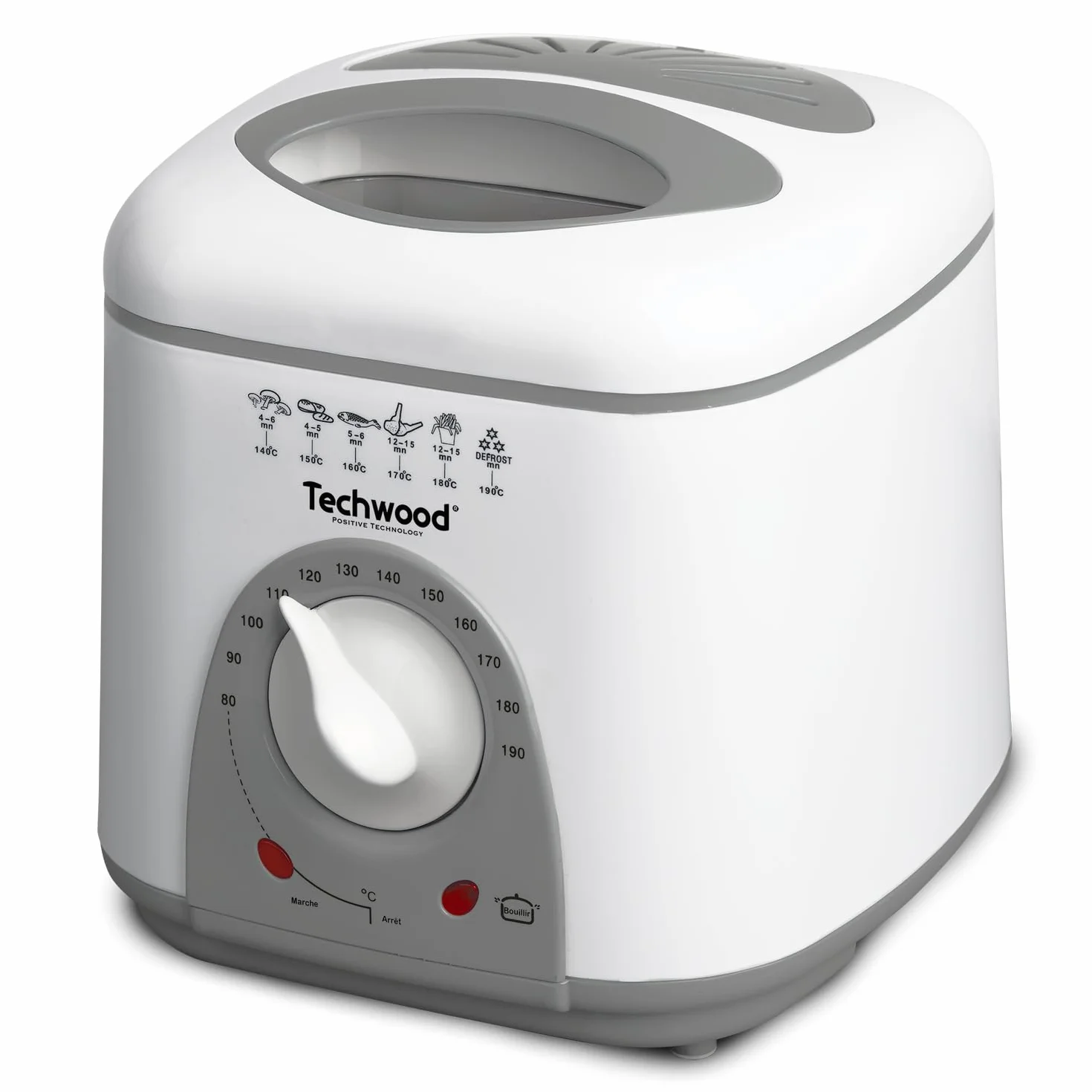 Fondue/Friteuse 1 L - Techwood TFF-81 - Puissance 950W - thermostat réglable de 80 à 190°C - Panier à friture-poignée détachable