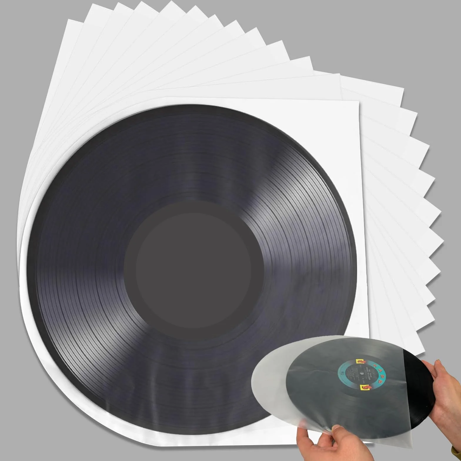 Pochette Vinyle 33 Tours 50 pièces, Protection Vinyle 12" Antistatique