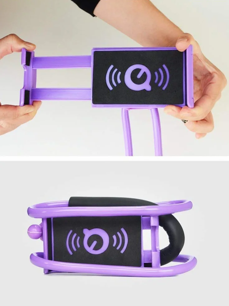 Uchwyt na telefon, obrotowy uchwyt na telefon o 360° wokół szyi elastyczny uchwyt na telefon komórkowy leniwy stojak na łóżko wielofunkcyjny uchwyt na smartfon regulowany uchwyt na biurko (niebieski)