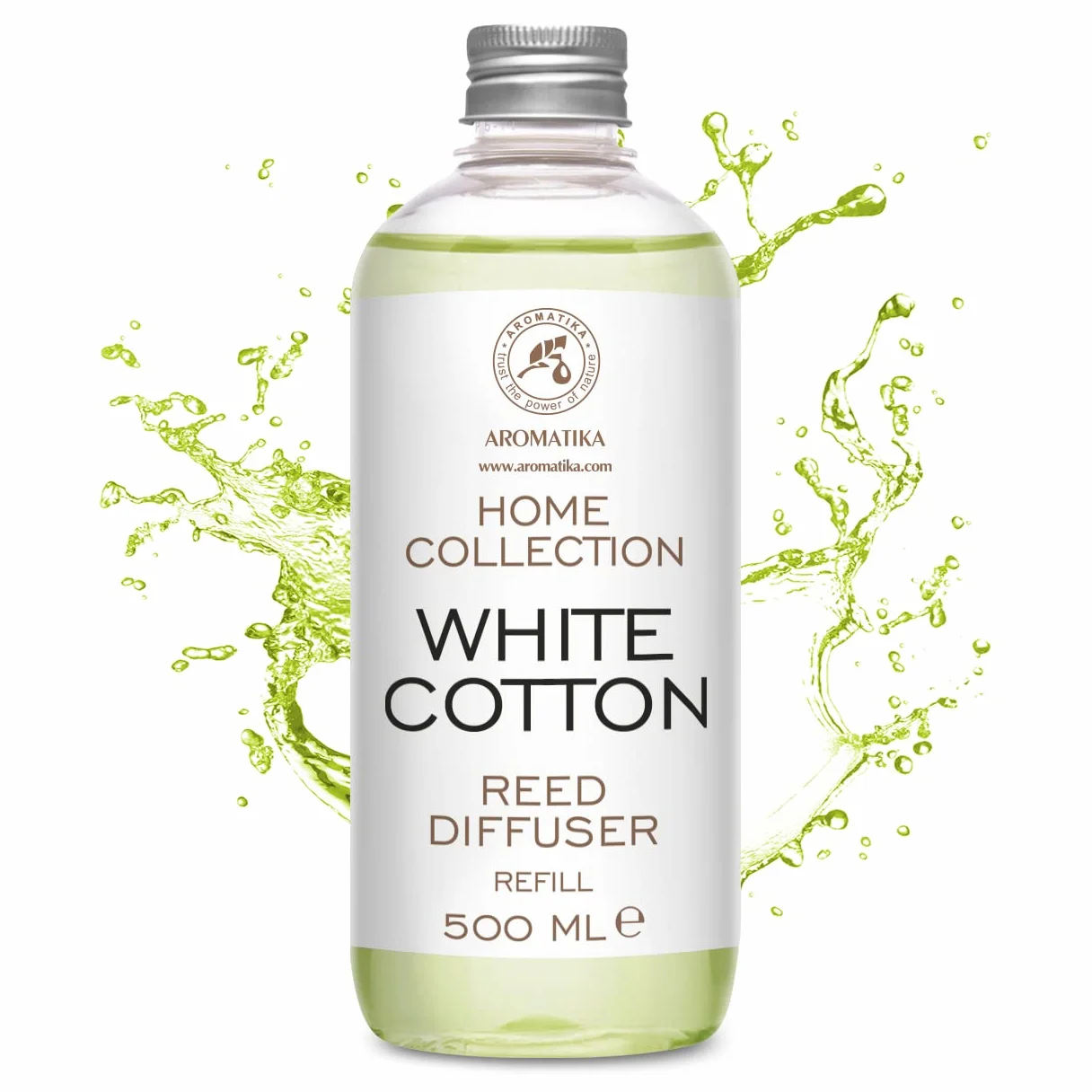 Diffuseur de Parfum Coton Blanc 500ml - Bâtonnets de Parfum - Diffuseur à Roseaux