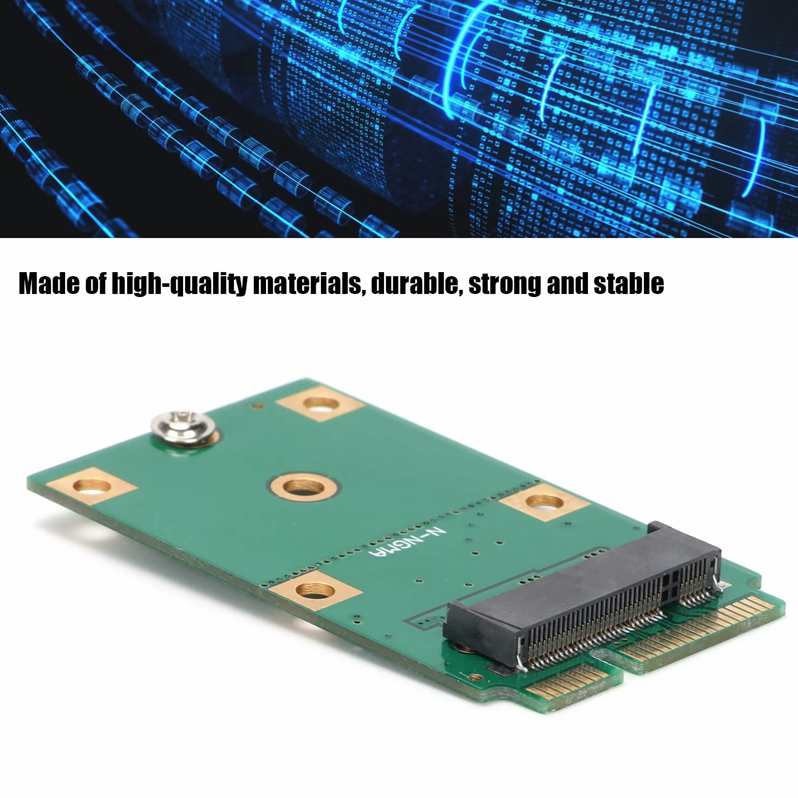 Karta adaptera do 2230/2242 SSD, M.2 NGFF SSD na MSATA SSD, karta czytnika konwertera dysku twardego, z 2 otworami mocującymi, łatwa instalacja i demontaż