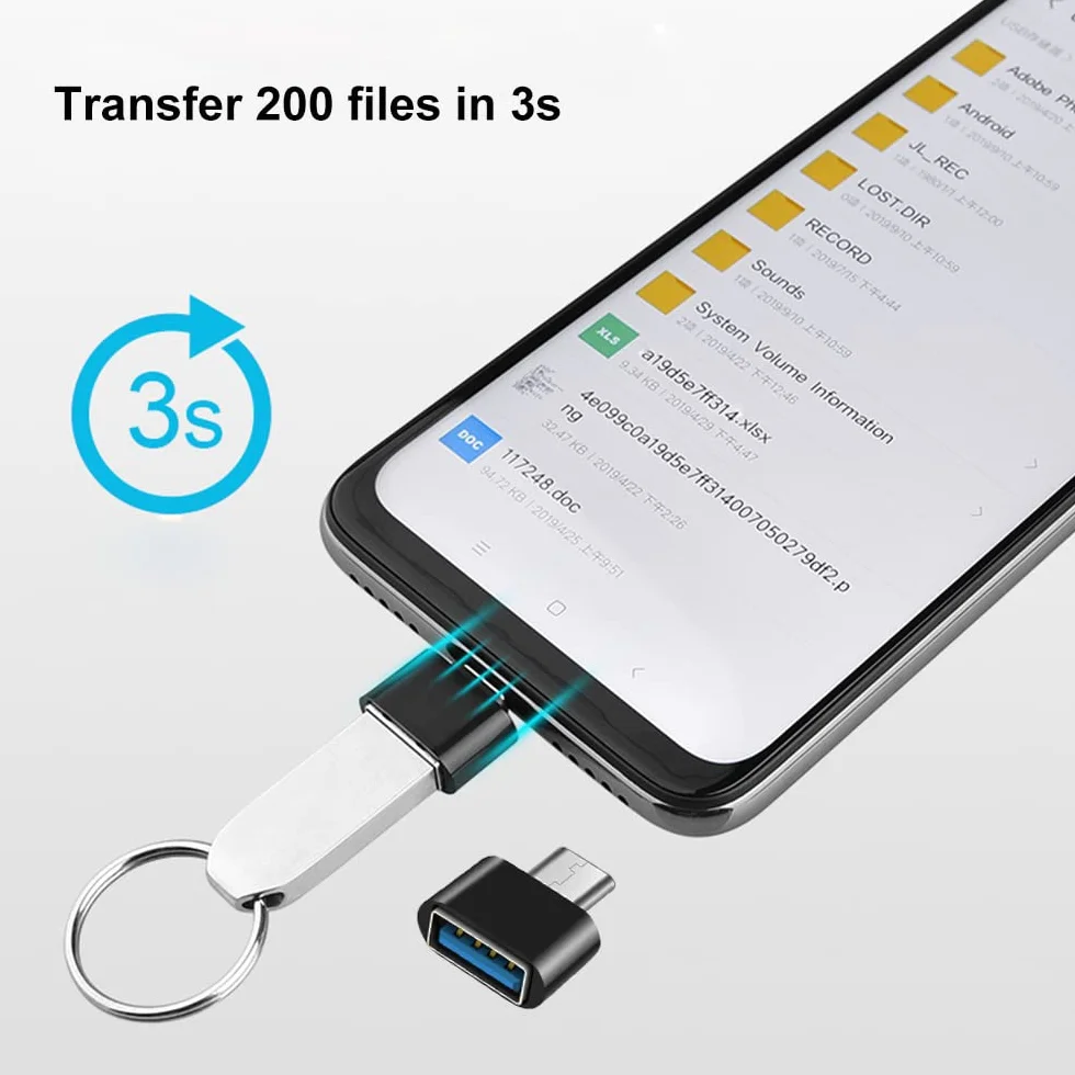 Lot de 4 Adaptateurs USB C vers USB 3.0 Mâle vers Femelle OTG Compatible MacBook iPhone 17/16/15 iPad Samsung Galaxy S25 S24 S23 A56 A16