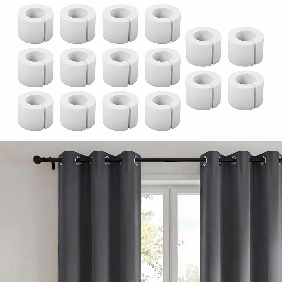 Yuanpgky Lot de 16 entretoises de rideaux en mousse EVA 50/85 mm pour tringle jusqu'à 4 cm
