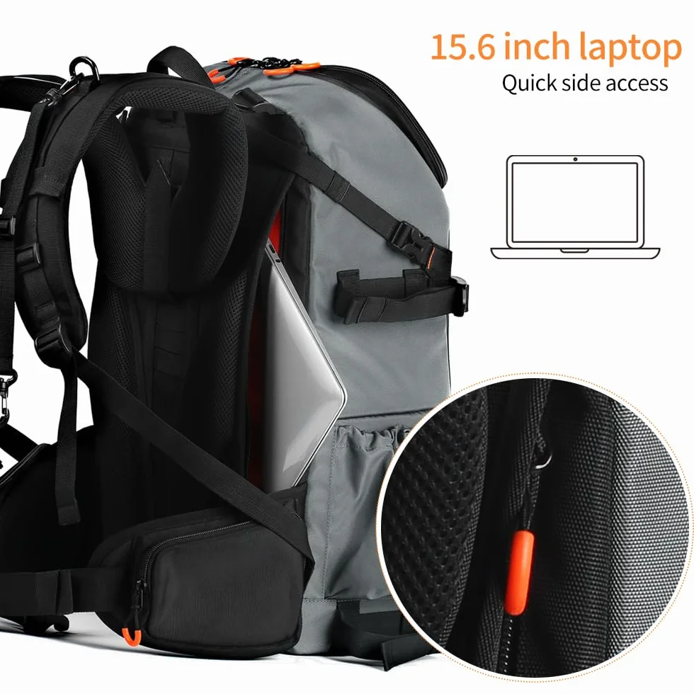 K&F CONCEPT Profesjonalny plecak na aparat, 32L Wielofunkcyjna torba na aparat fotograficzny Wytrzymały wodoodporny plecak na aparat, 15,6-calowa kieszeń na laptopa (w zestawie torba na ramię)