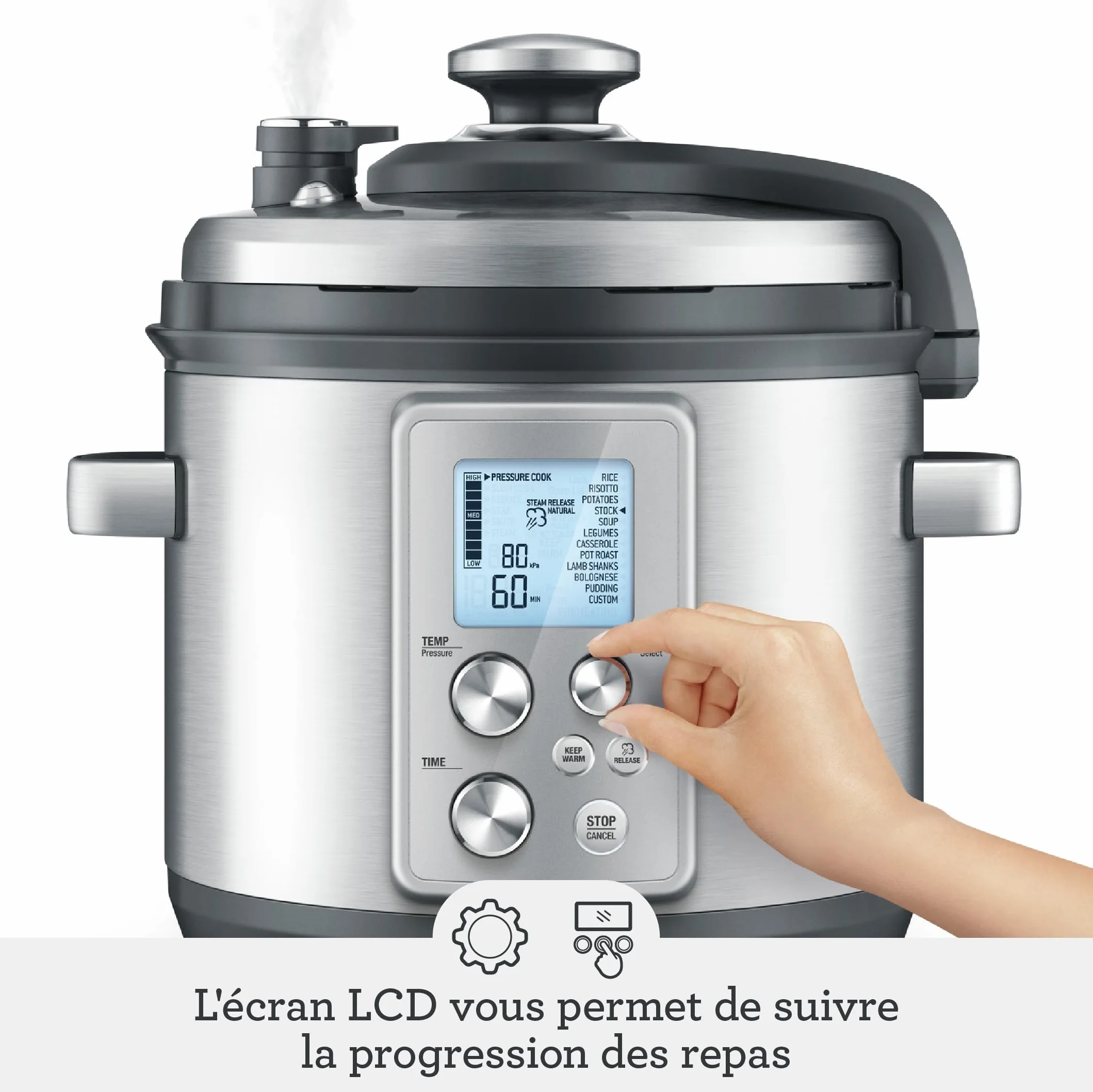 SAGE SPR700 The Fast Slow Pro, Multicuiseur Avancé, Évacuation Automatique de la Vapeur, Capacité 6 Litres