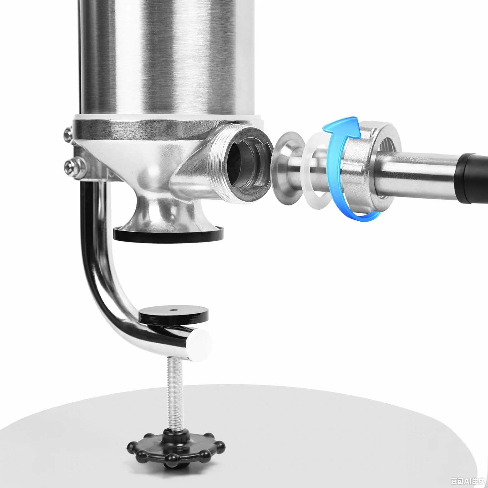 Machine à embosser les saucisses verticale équipée de 8 entonnoirs et d'un piston en silicone (capacité de 5,0 lb)