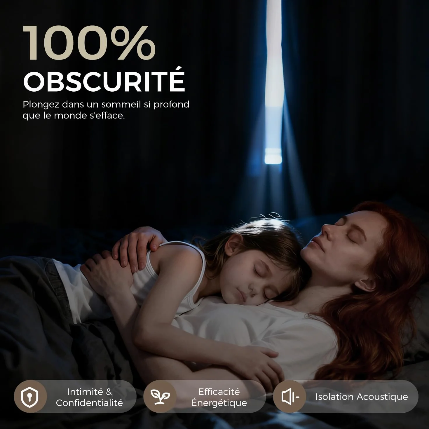 Rideau Occultant Thermique Isolant Anti Chaleur 140x145 Lot de 2 Lin Opaques à Œillets Anti Froid UV Bruit Intérieurs Dressing Salon Chambre