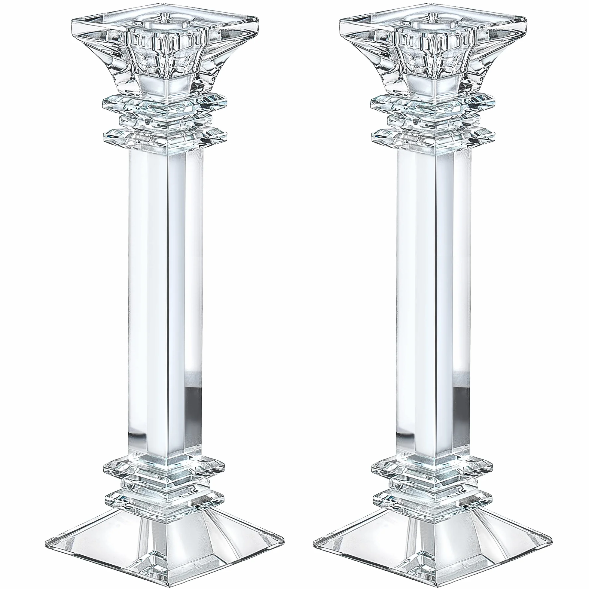 Lot de 2 bougeoirs en Cristal de 30 cm de Haut – Décoration d'intérieur Ultra élégante et Moderne
