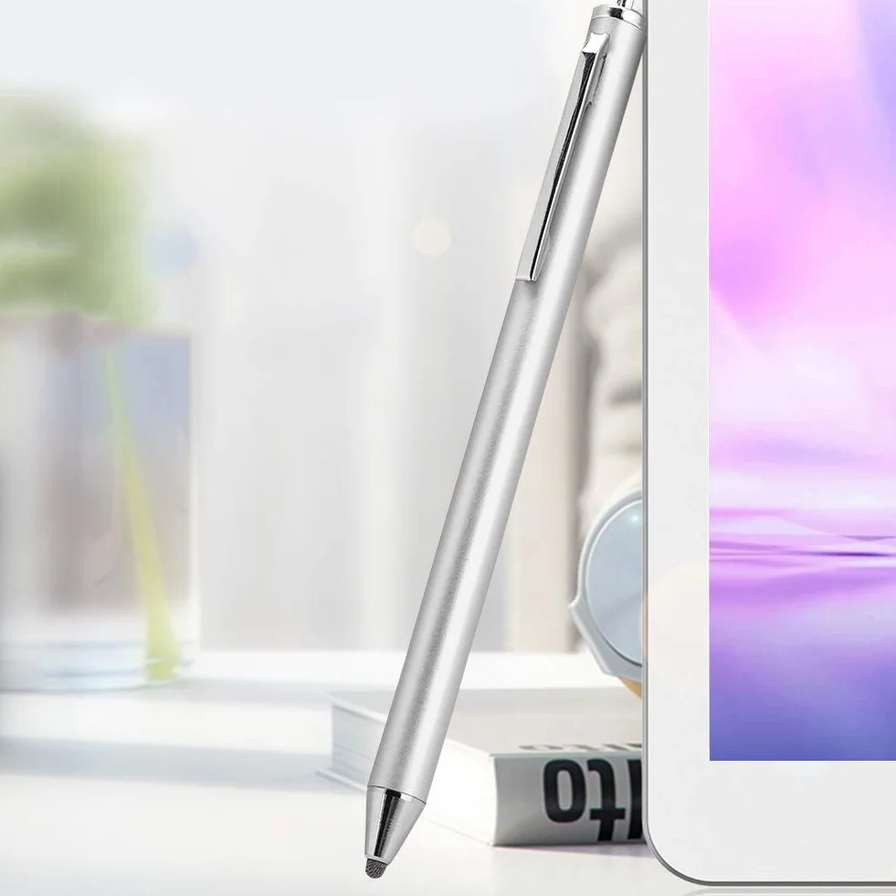Pióro do Ekranu Dotykowego, Przenośny Rysik do Tabletu do Pisania na Androidzie, Rysik do Rysowania Głowicy do Samsunga dla, dla, dla Smartfonów i Tabletów (Srebro)