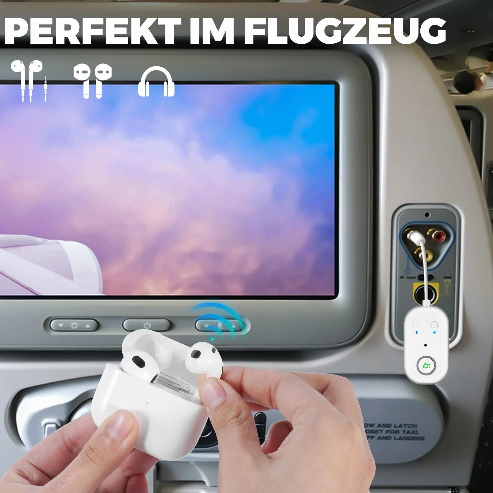 Adapter nadajnika Bluetooth 5.3, nadajnik-odbiornik Bluetooth 2 w 1, obsługuje 2 słuchawki, nadajnik z gniazdem AUX 3,5 mm do telewizora, telefonu komórkowego, systemu audio w samochodzie, tabletu PC