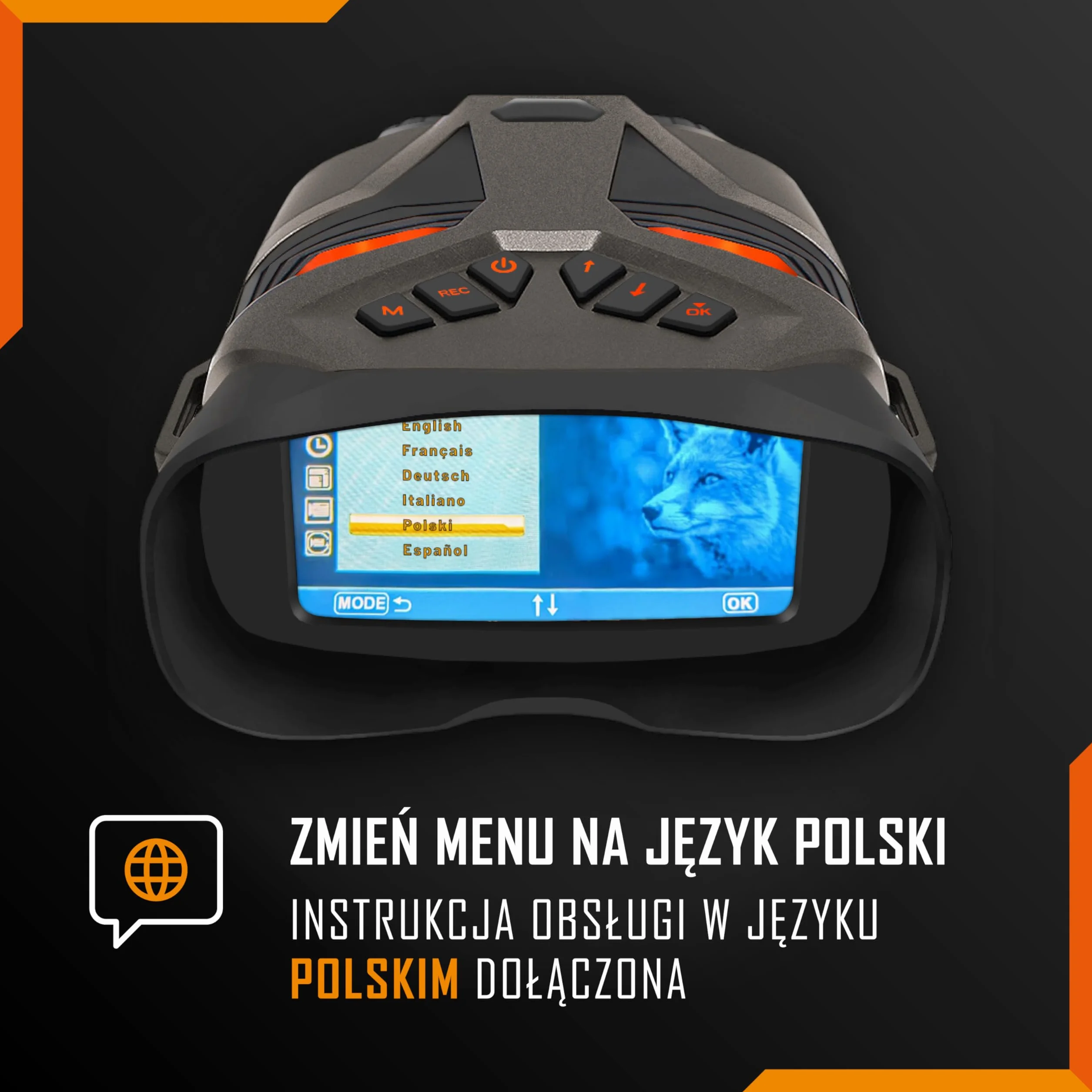 Okulary Noktowizyjne - Nightfox Ember Lornetka Noktowizyjna na Podczerwień, Łatwa w Użyciu, Dużym Ekranem, Powiększenie 4x, Zasięg 250m, Wideo 4K, Gogle Lornetki na Biwakowania