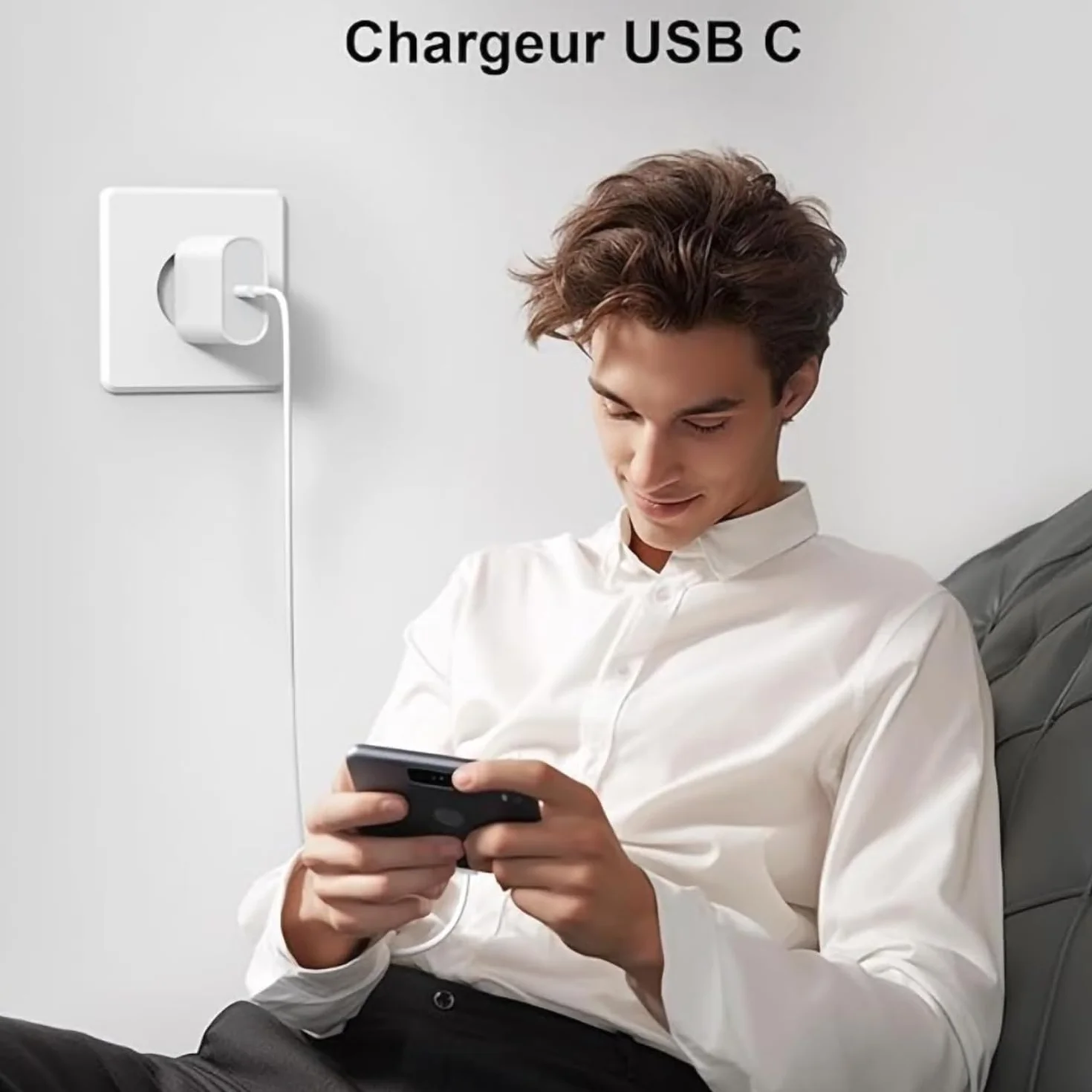 Chargeur Rapide 20W USB C pour iPhone 17 16 15, 2Pack avec Câble Type C 2M