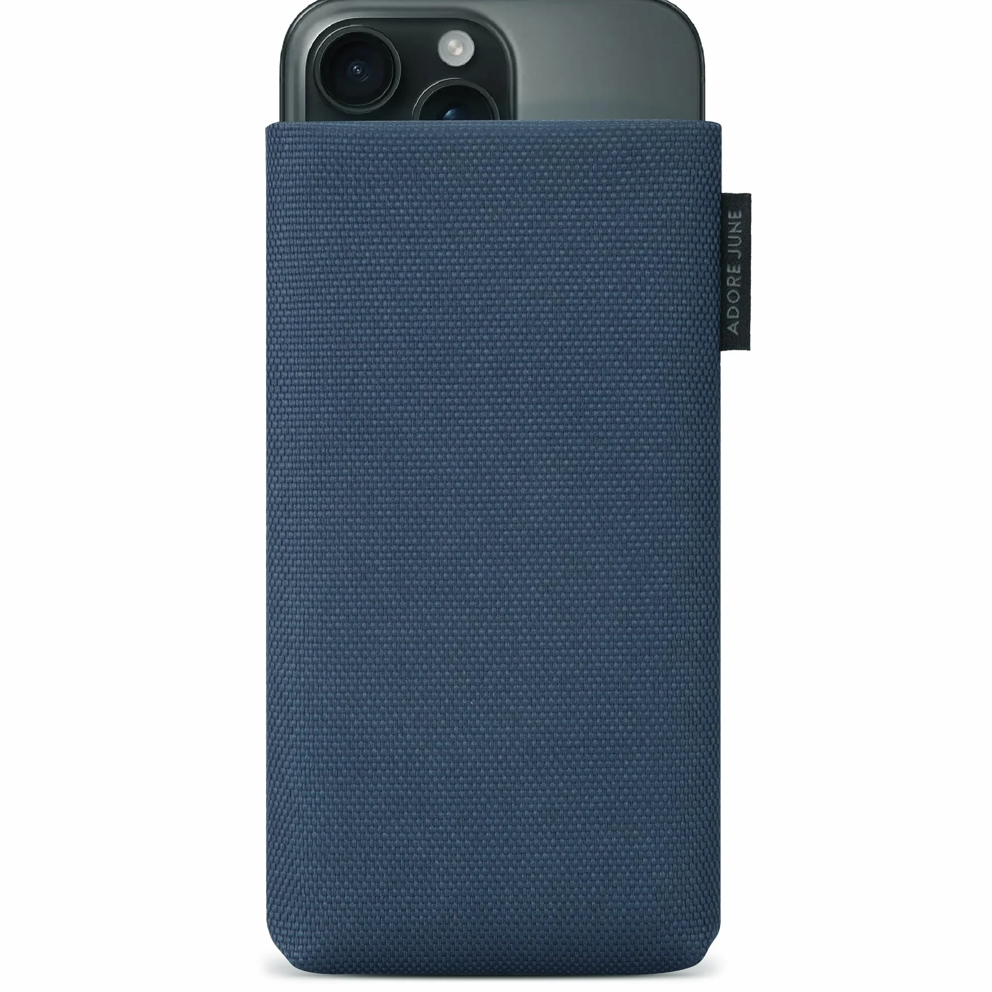 Adore June Etui na telefon komórkowy Classic z recyklingu, niebieskie, kompatybilne z iPhone 16 Pro Max 2024, nowoczesne, ekologiczne materiały R-PES, wyprodukowano w Europie