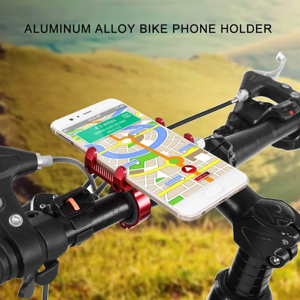 Uchwyt na telefon rowerowy, regulowany uchwyt na telefon, do motocykla, skutera, czerwony