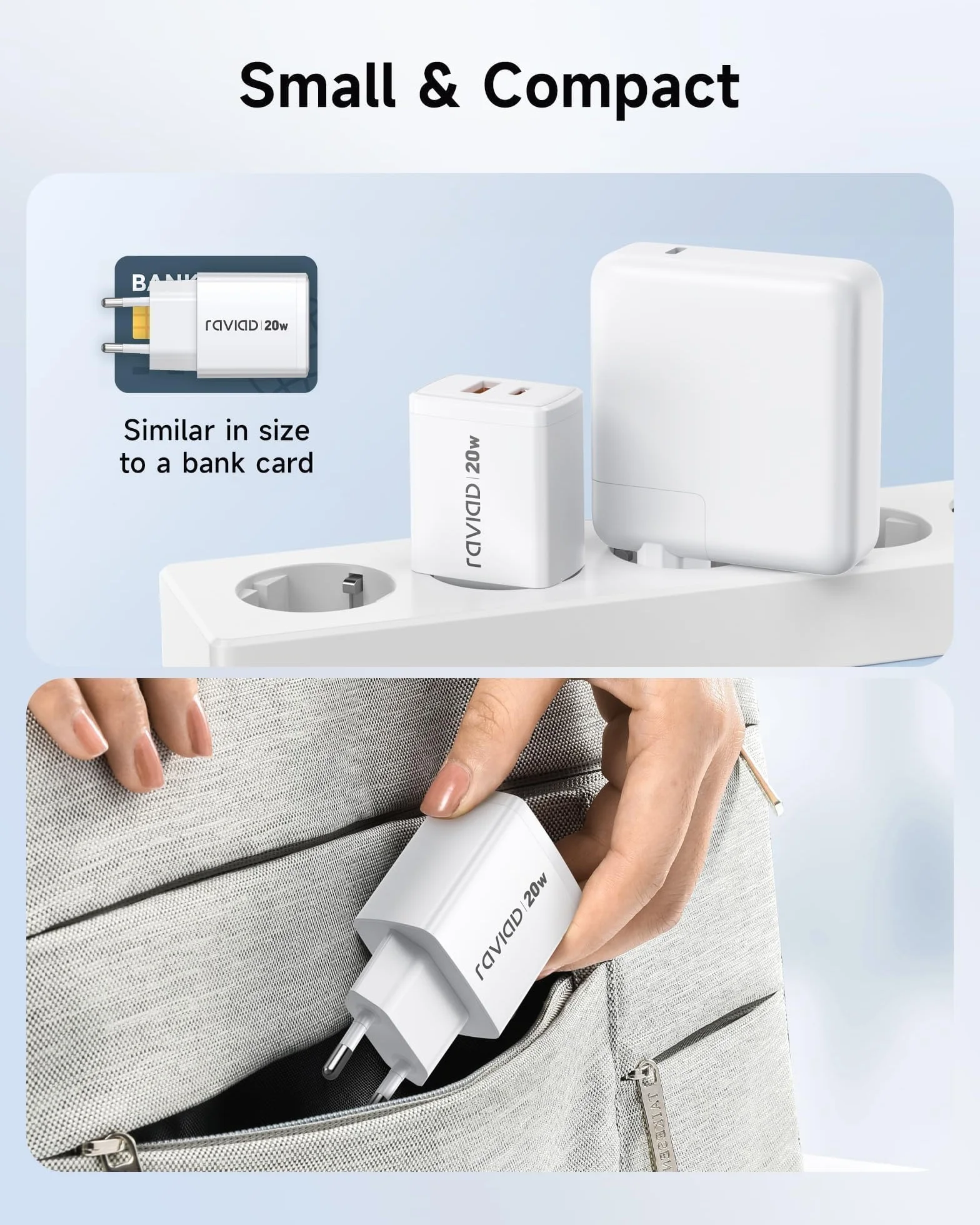 RAVIAD Kabel Do iPhone'a I Szybka Ładowarka Sieciowa [Certyfikat Mfi] Ładowarka 20W do iPhone'a, Kabel Usb-C Na Lightning 2M Z Zasilaczem Sieciowym do iPhone 14 Pro Max 13 Plus 12 11 Se X iPad