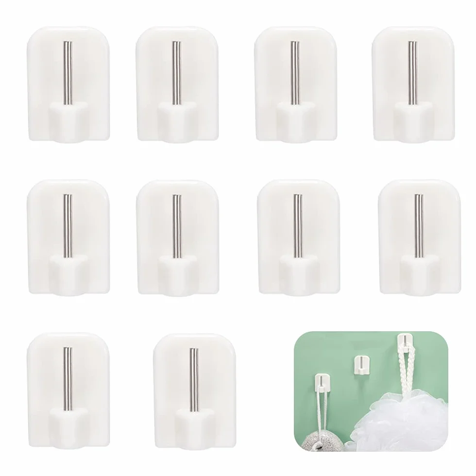 Crochets Autocollants 10 Pièces, Supports pour Tringles sans Percage pour Barres de Rideaux