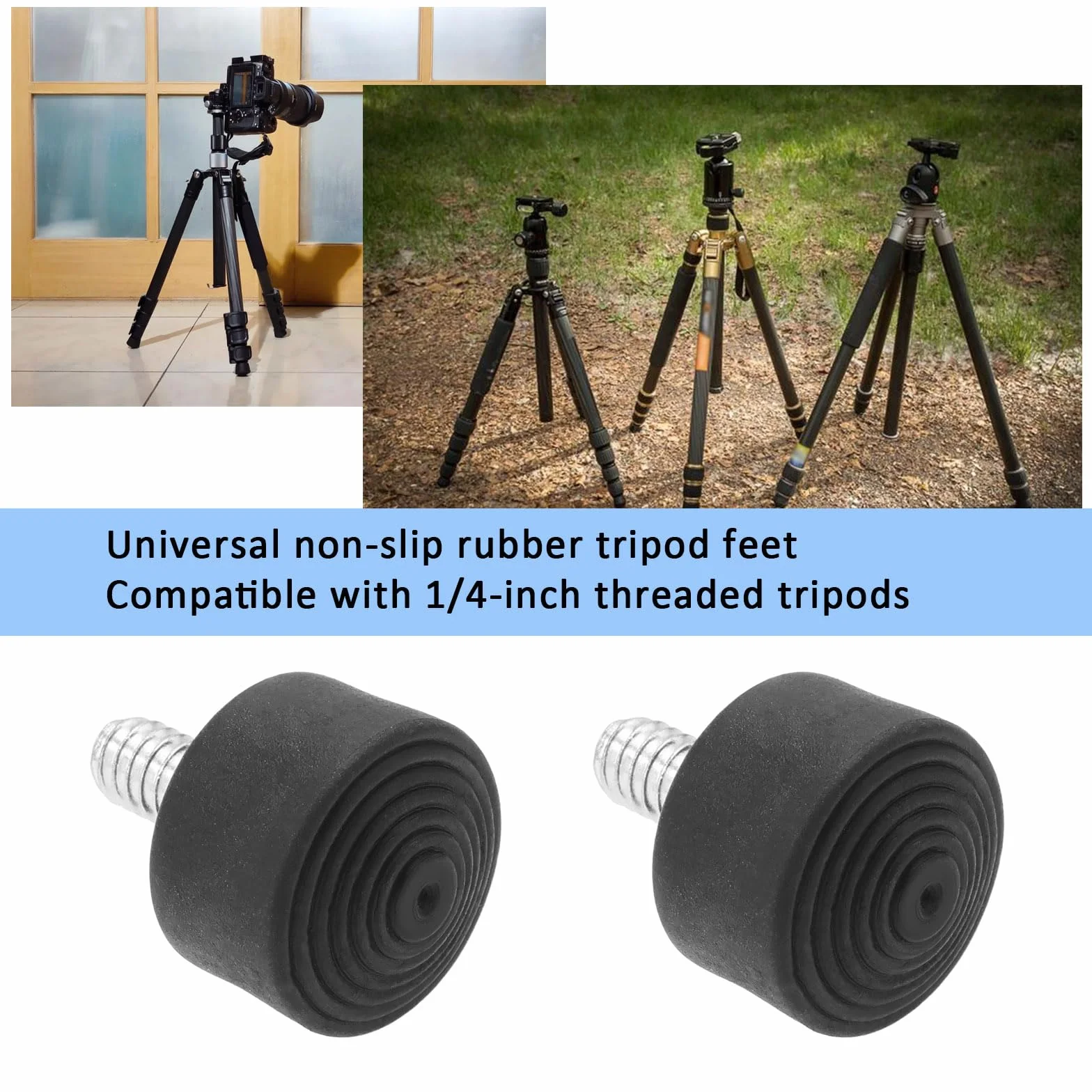 3 szt. antypoślizgowe gumowe kolce do statywu kompatybilne z gwintem 1/10.2 cm monopod kamera gumowe nogi nóżki części zamienne czarne