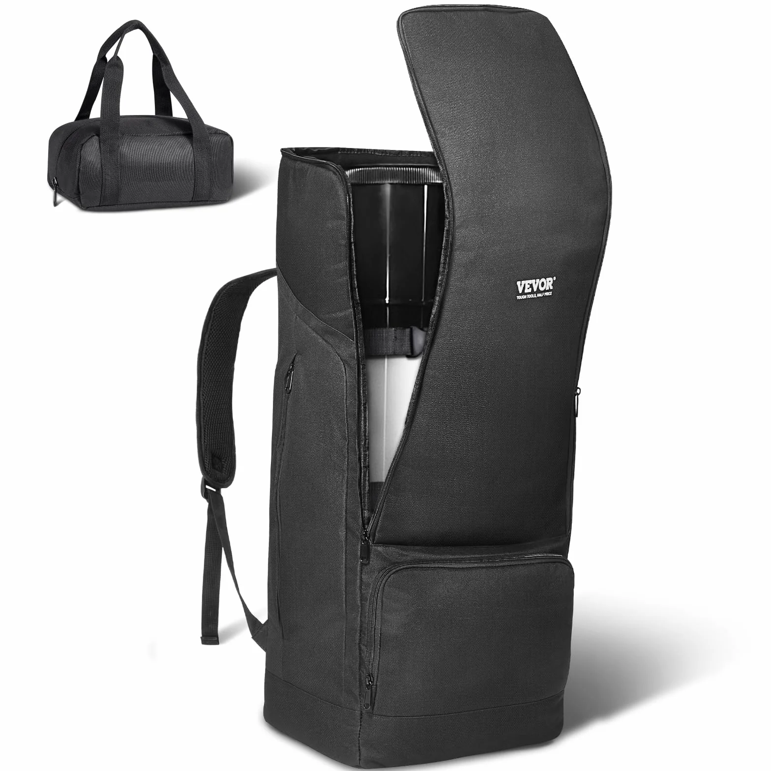 VEVOR Etui na teleskop 760 x 330 x 260 mm, torba do przechowywania teleskopu z paskiem bezpieczeństwa, kieszenie i wygodne paski kieszeń na ramię do rury optycznej i statywu, czarny, Czarny (Black),