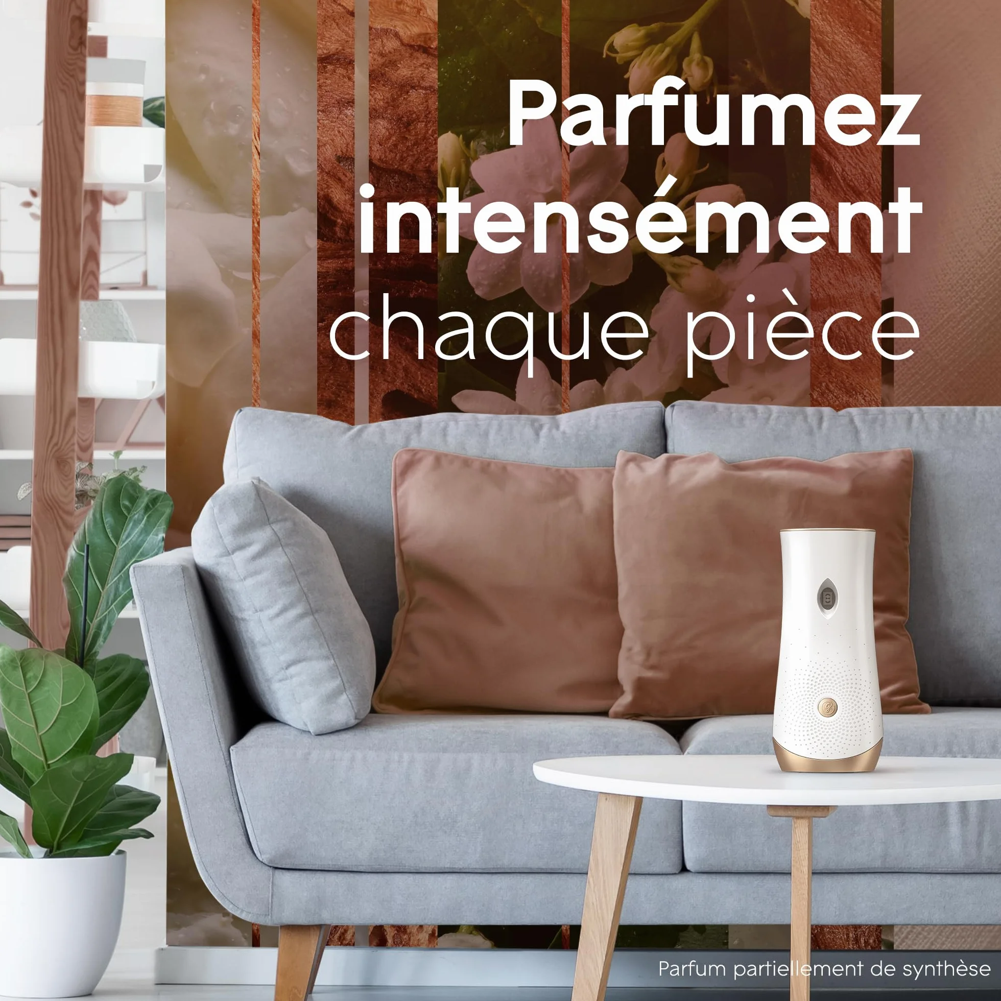 Glade Automatic Spray Diffuseur Infusé Aux Huiles Essentielles Sensual Sandalwood et Jasmine 1 Diffuseur et 1 Recharge
