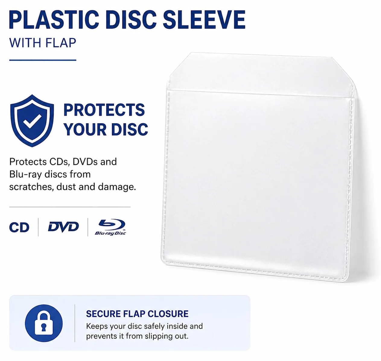 Dragon Trading 25 x CD DVD Disque en Plastique de Cas Transparent 80 microns Manches Wallet