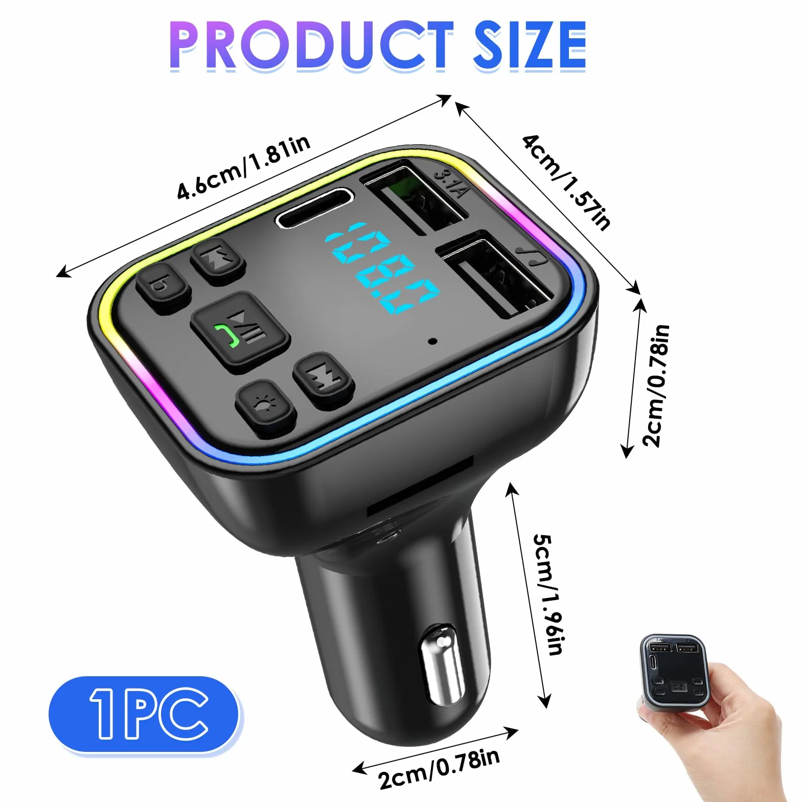 Nadajnik FM Bluetooth samochodowy adapter samochodowy Bluetooth