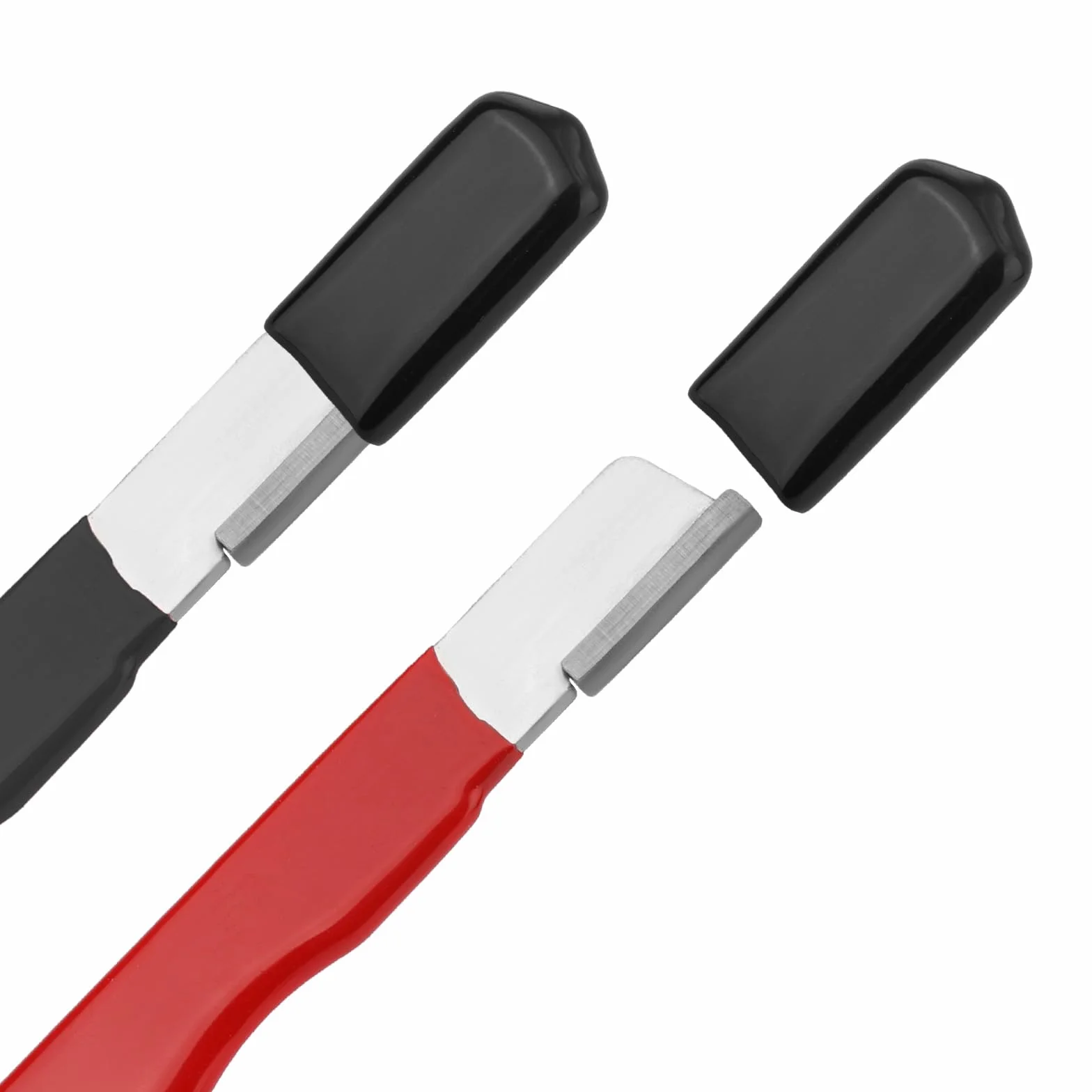 Aiguiseurs d'Outils de Jardin Lot de 2, Aiguiseur Polyvalent Portable pour Lames Sécateurs Hachettes Ciseaux Faucilles Cisailles (Noir et Rouge)