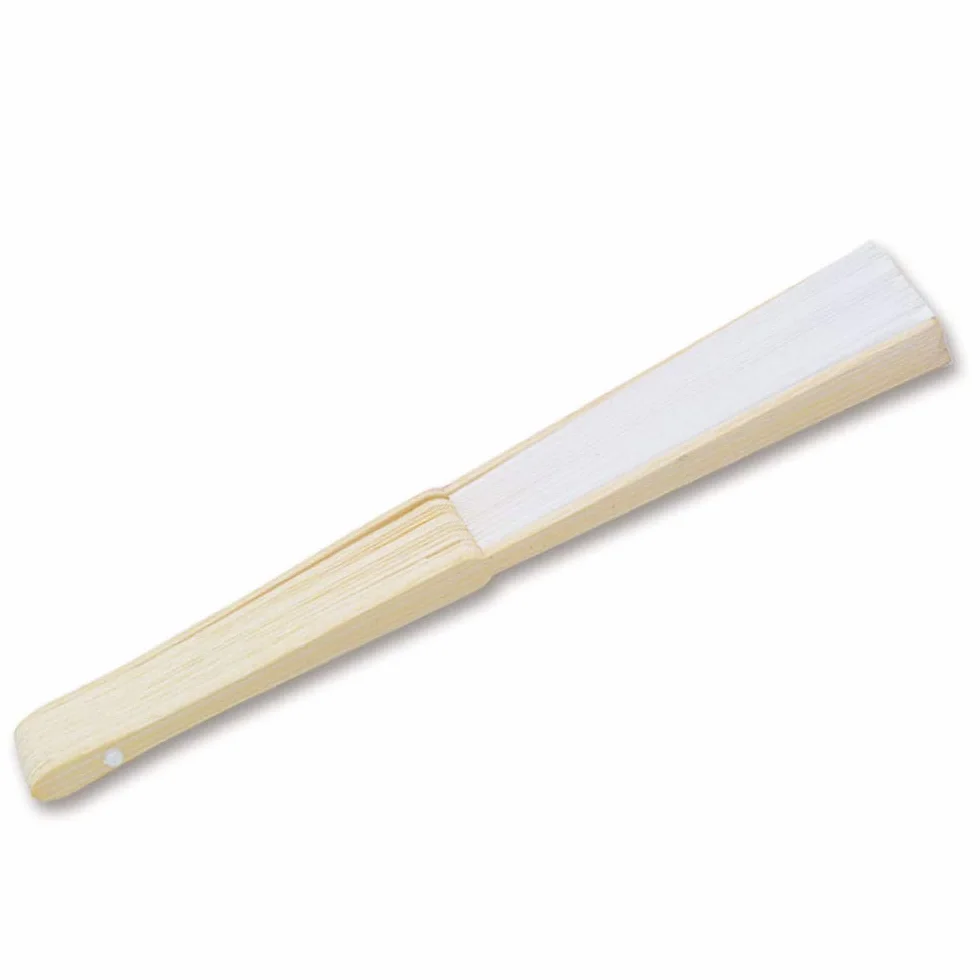 OLILLY - 50 Eventails Blancs en Papier et Bambou pour Invités - Mariage, Fête, Evènement en Extérieur... (Blanc, 50 Eventails)