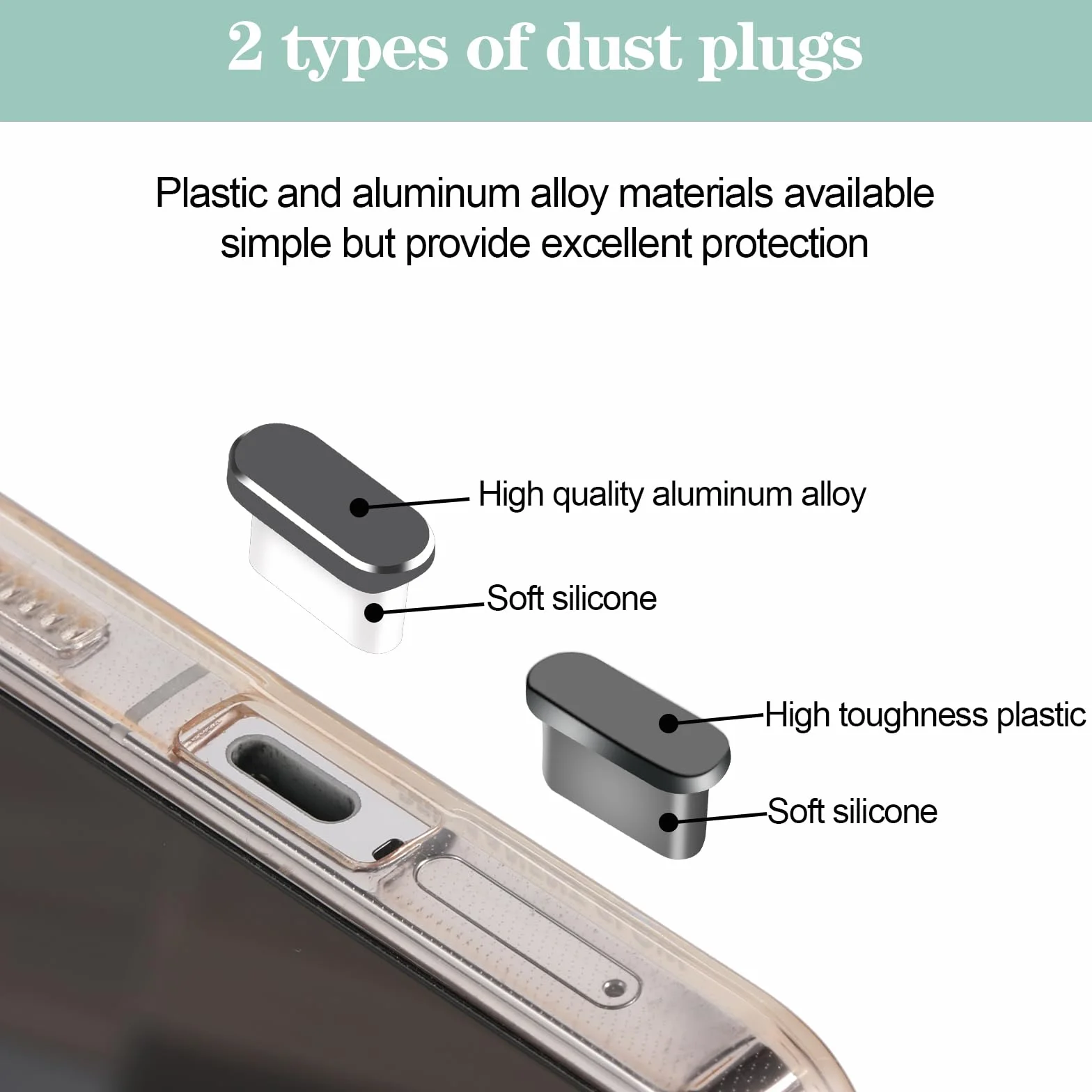 4 sztuki osłony przeciwpyłowej USB C z 1 sztuką wkładu do gniazd słuchawkowych, 2 sztukami szczotek, zestaw ochrony USB C, osłona USB C, akcesoria do telefonu, osłona gniazda ładowania, ochrona