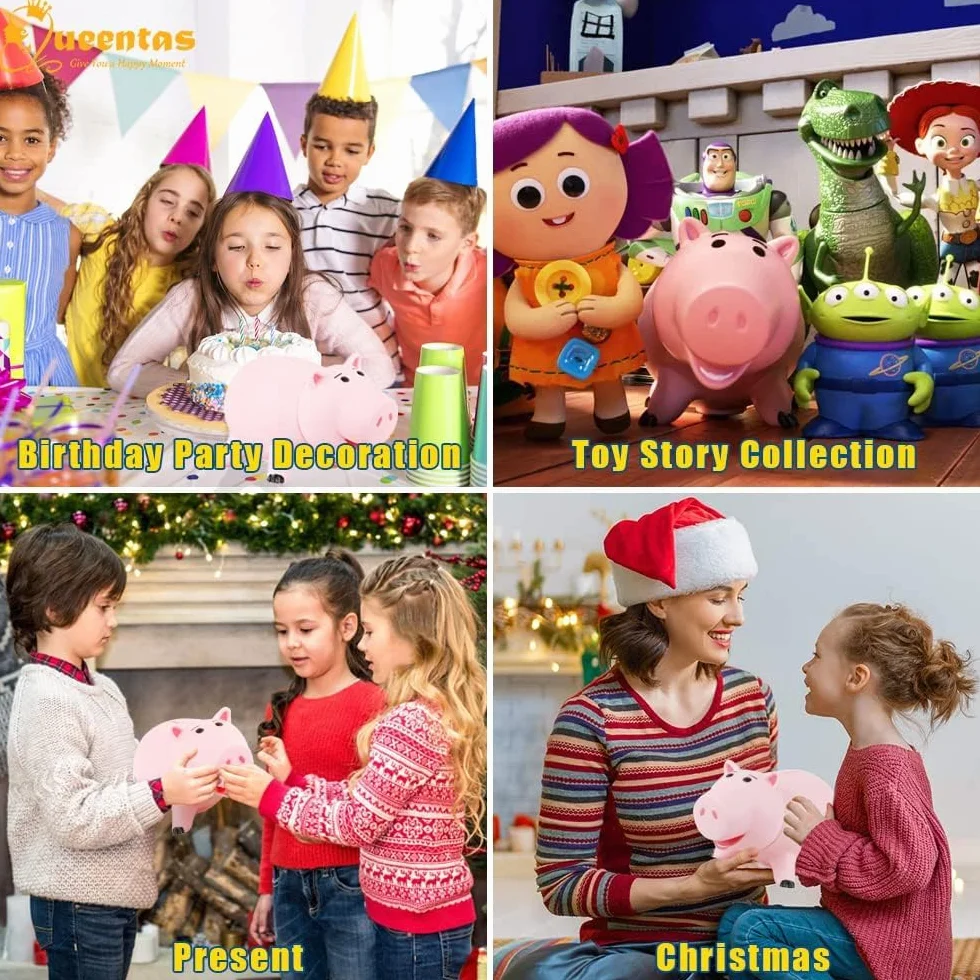 Queentas Tirelire Enfant Toy Story Hamm Tirelires décoratives Billet et Piece Cadeau Garcon Fille Rose