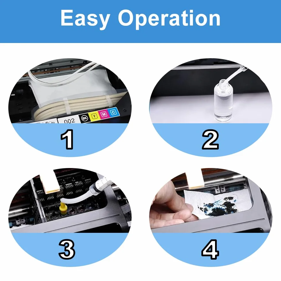 Kit Nettoyage Têtes d'impression DTF DTG 100ml Compatible Epson L1800 XP15000 R1390 XP600 4720 i3200 i1600